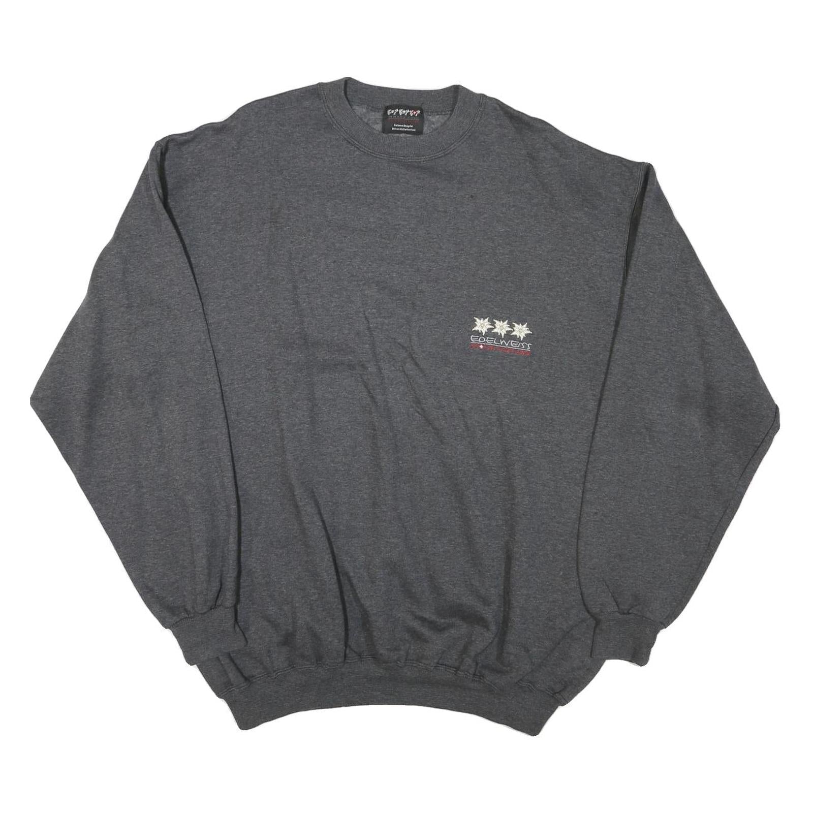 HAPPY COWS Mens Grey XL Crew Neck Cotton Blend Pullover Sweatshirt Edelweiss Refurbished - N/A refurbished available on Cerqular