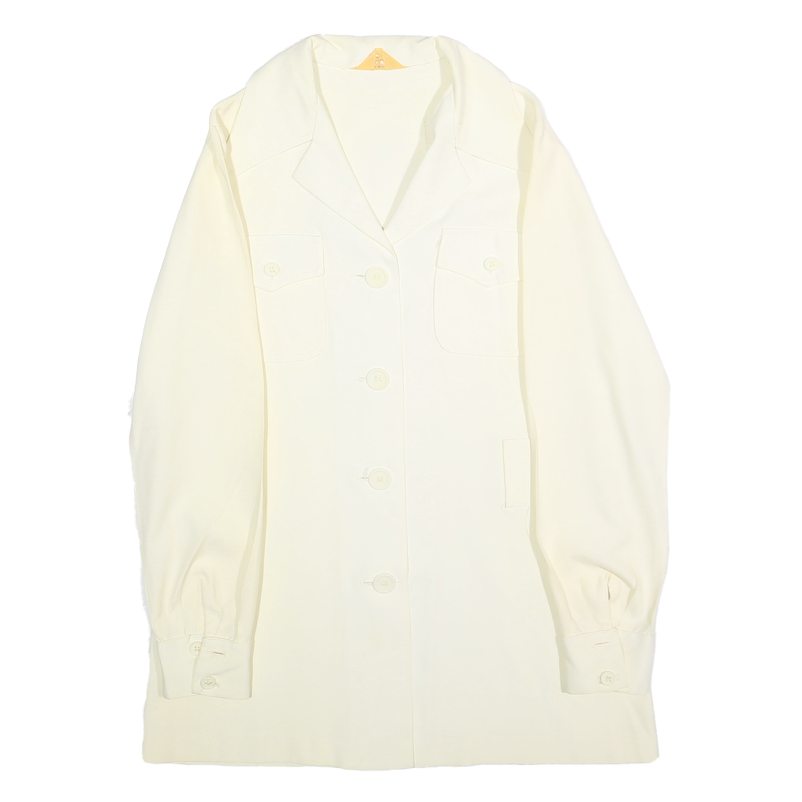 HANG UPS Womens Cream Shirt M Button Front Long Sleeve Pockets Refurbished - N/A refurbished available on Cerqular