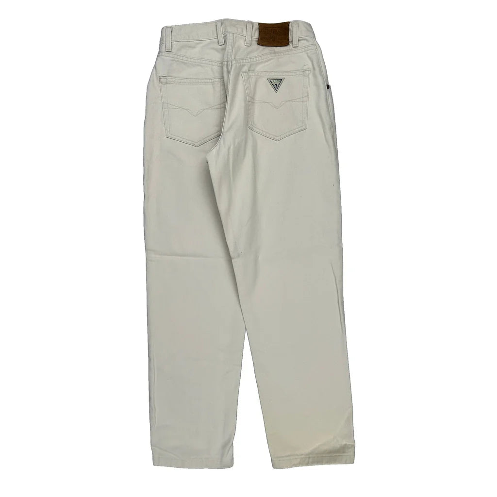 Guess Jeans - 28W 30L White Cotton Refurbished - Thrifted (note: this is a term often used to describe second- refurbished available on Cerqular