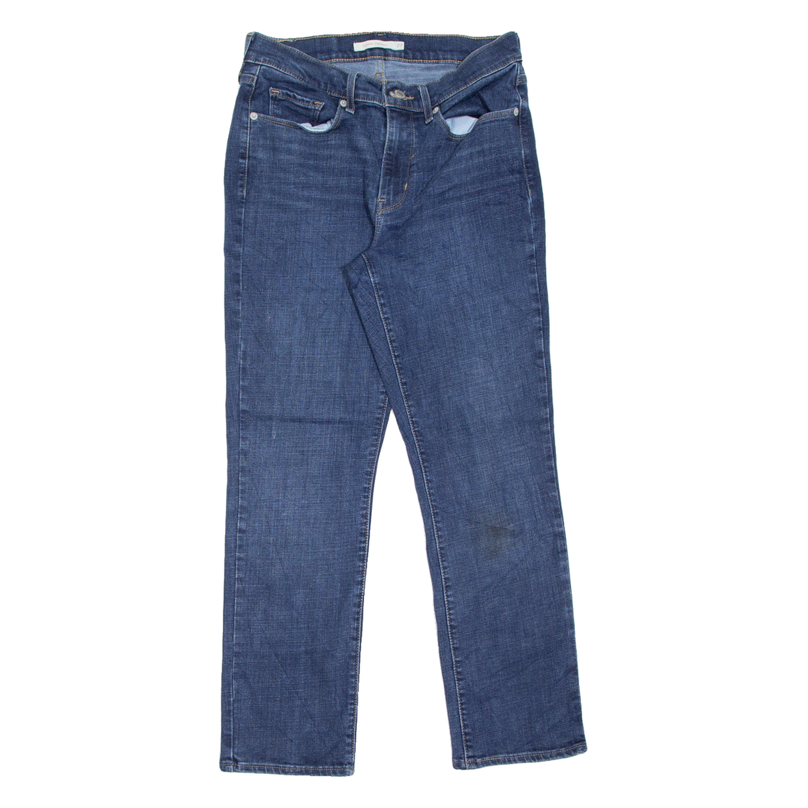LEVI'S Womens Jeans Blue Regular Straight Stone Wash W27 L27 Refurbished - N/A refurbished available on Cerqular