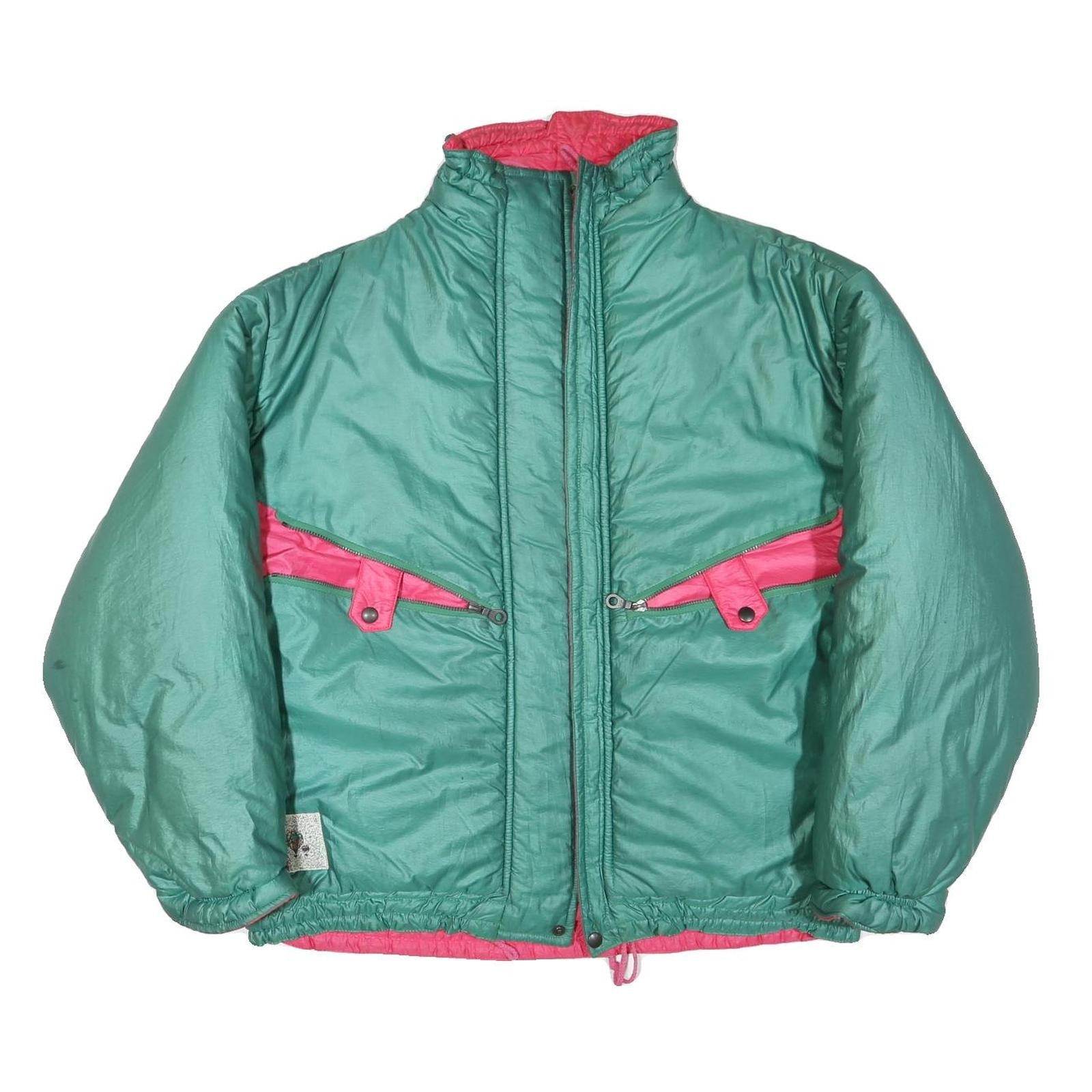 100 SKI Mens Green & Pink Ski Jacket XL Polyester Blend Zip Plain Warm Layering Refurbished - N/A refurbished available on Cerqular