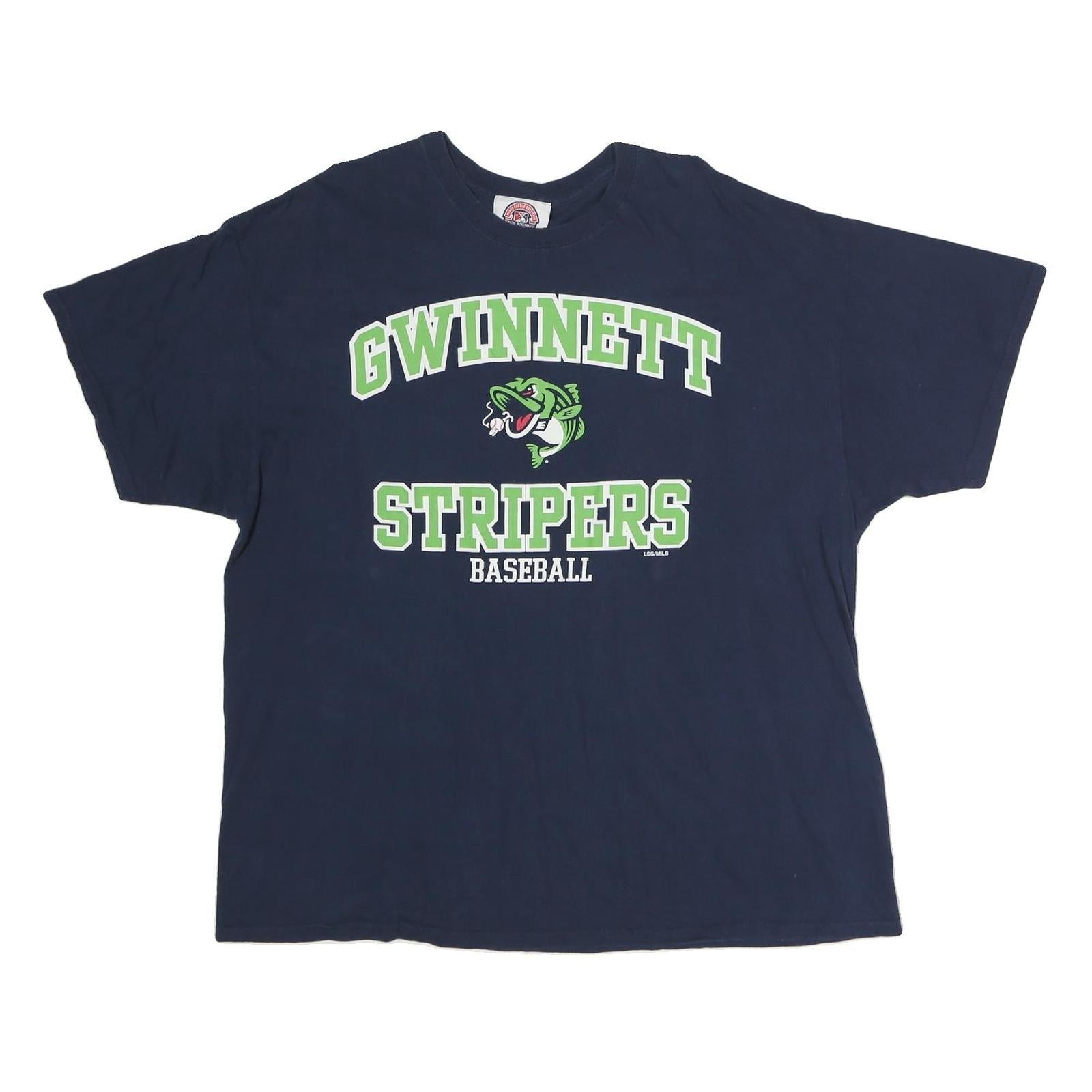GENUINE MERCHANDISE Mens Navy Blue Gwinnett Stripers Baseball T-Shirt XL Short Refurbished - N/A refurbished available on Cerqular