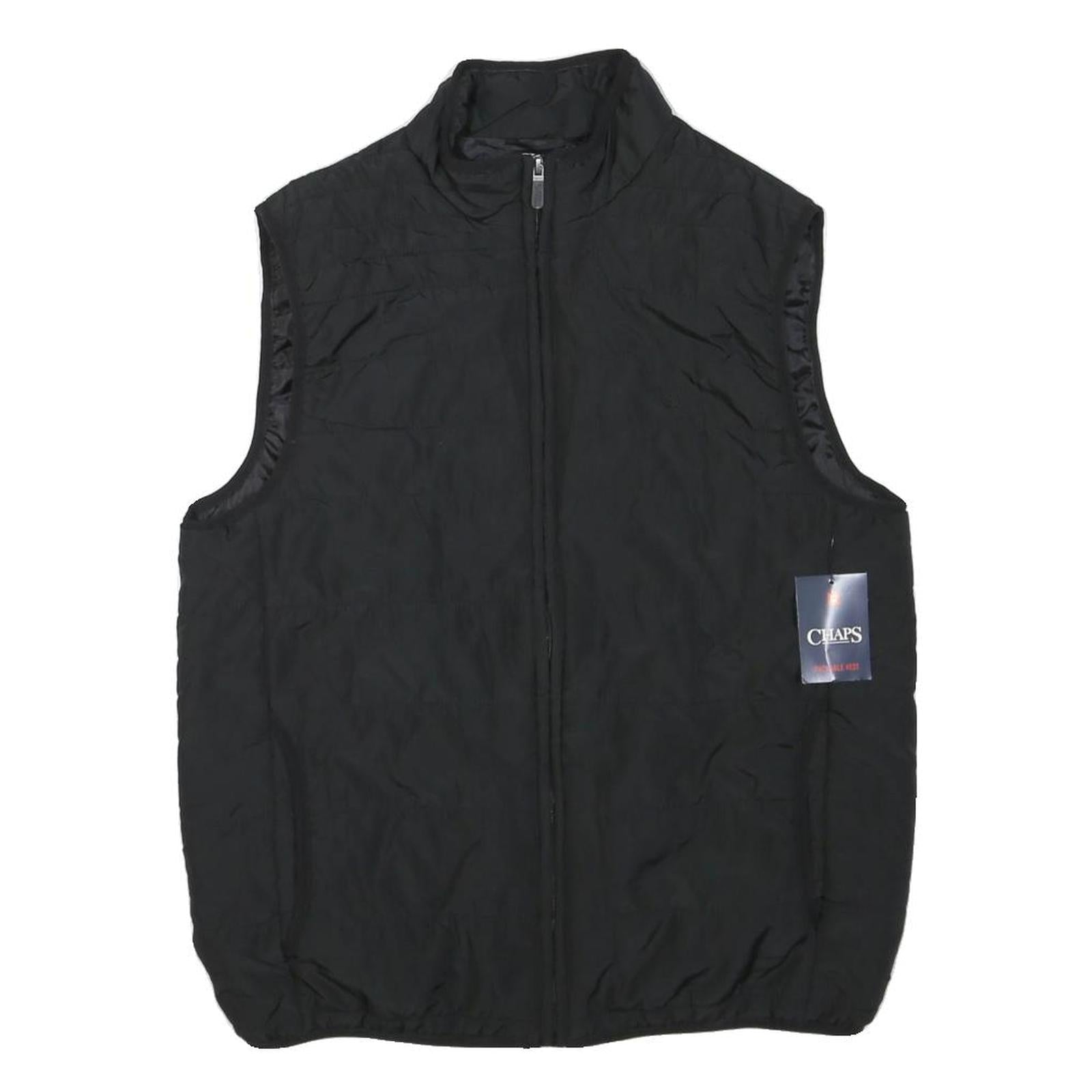 CHAPS Womens Black Jacket M Polyester Blend Plain Zip Closure Casual Style Refurbished - N/A refurbished available on Cerqular