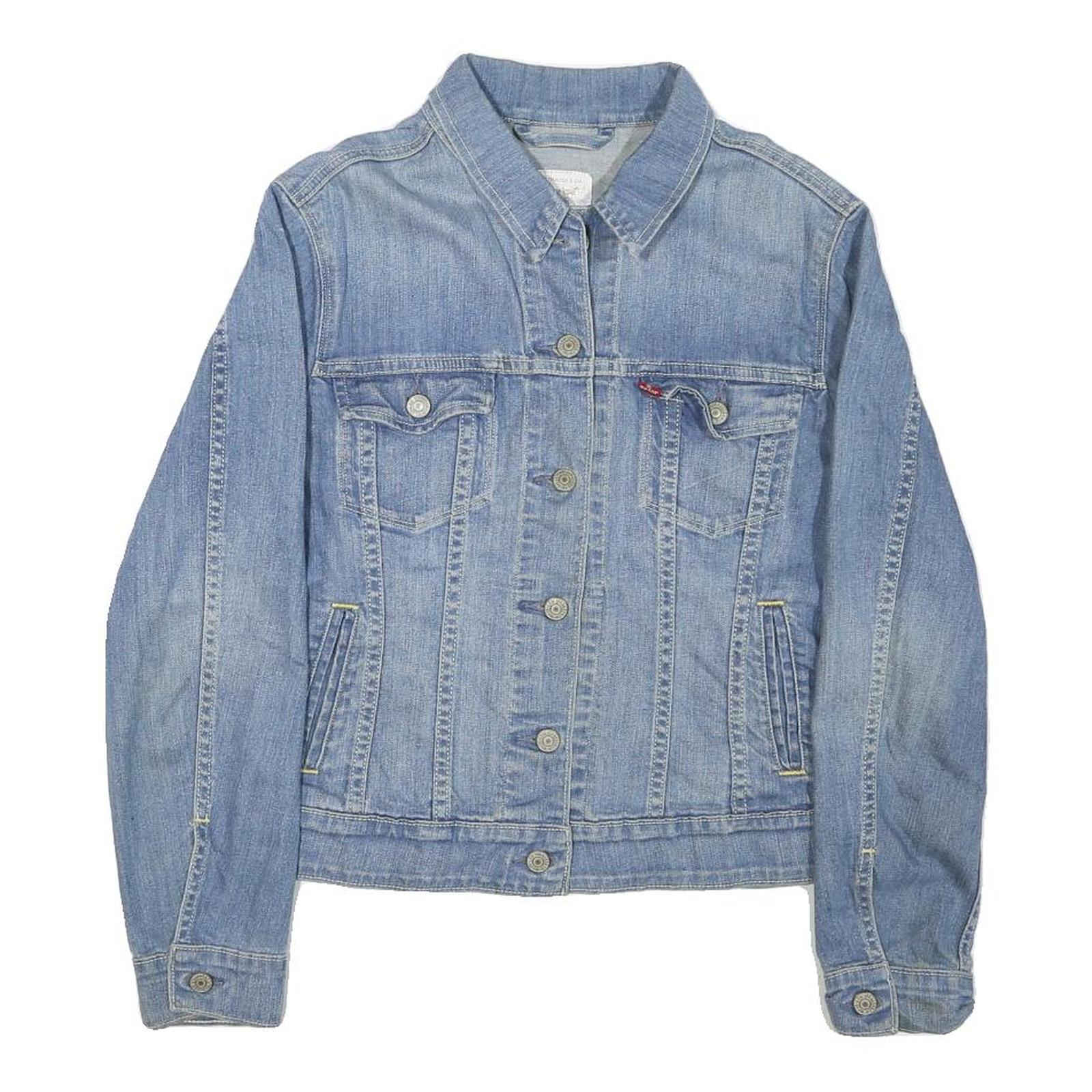 LEVI'S Womens Blue Denim Jacket S Cotton Blend Button Closure Classic Fit Casual Refurbished - N/A refurbished available on Cerqular