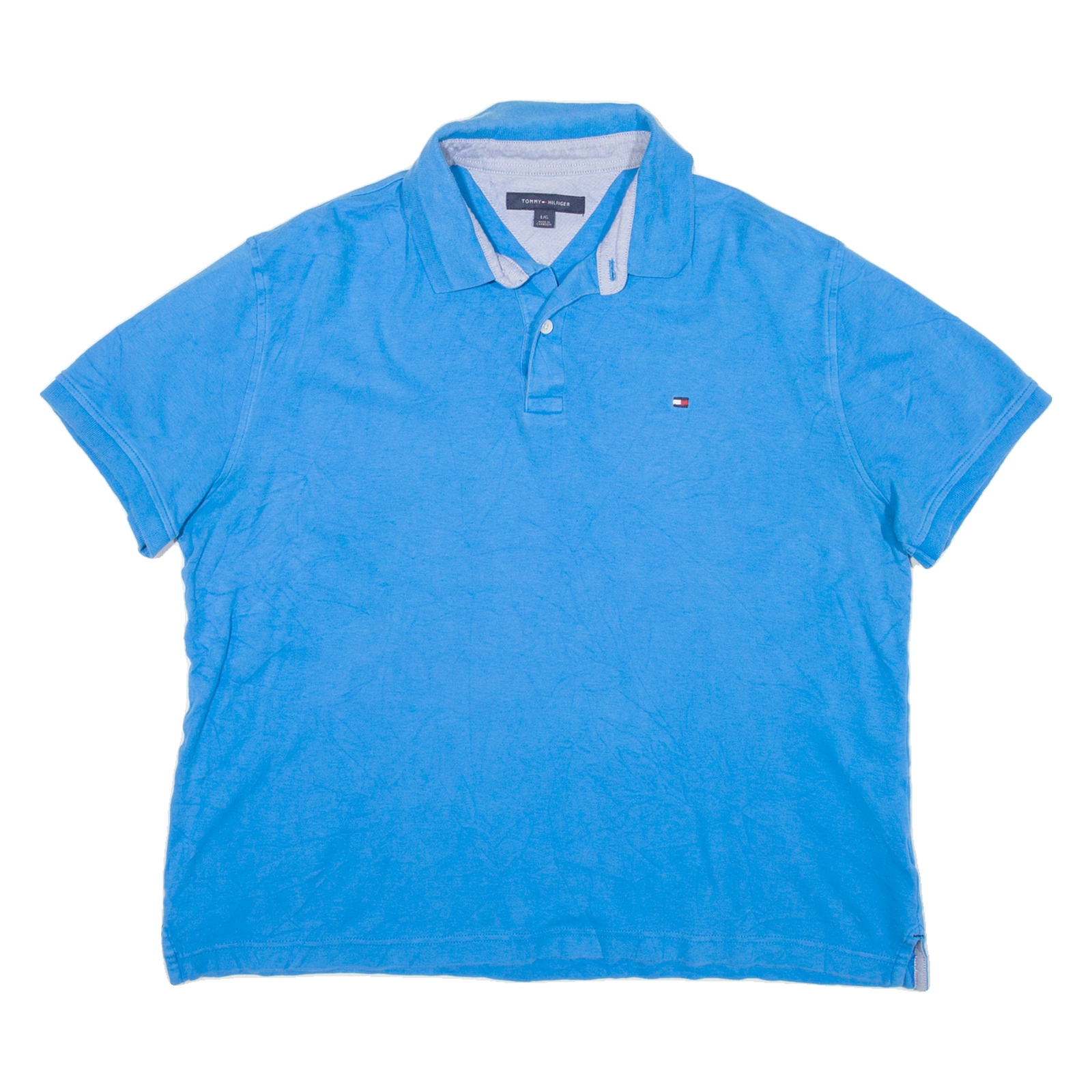 TOMMY HILFIGER Womens Polo Shirt Blue L Refurbished - N/A refurbished available on Cerqular