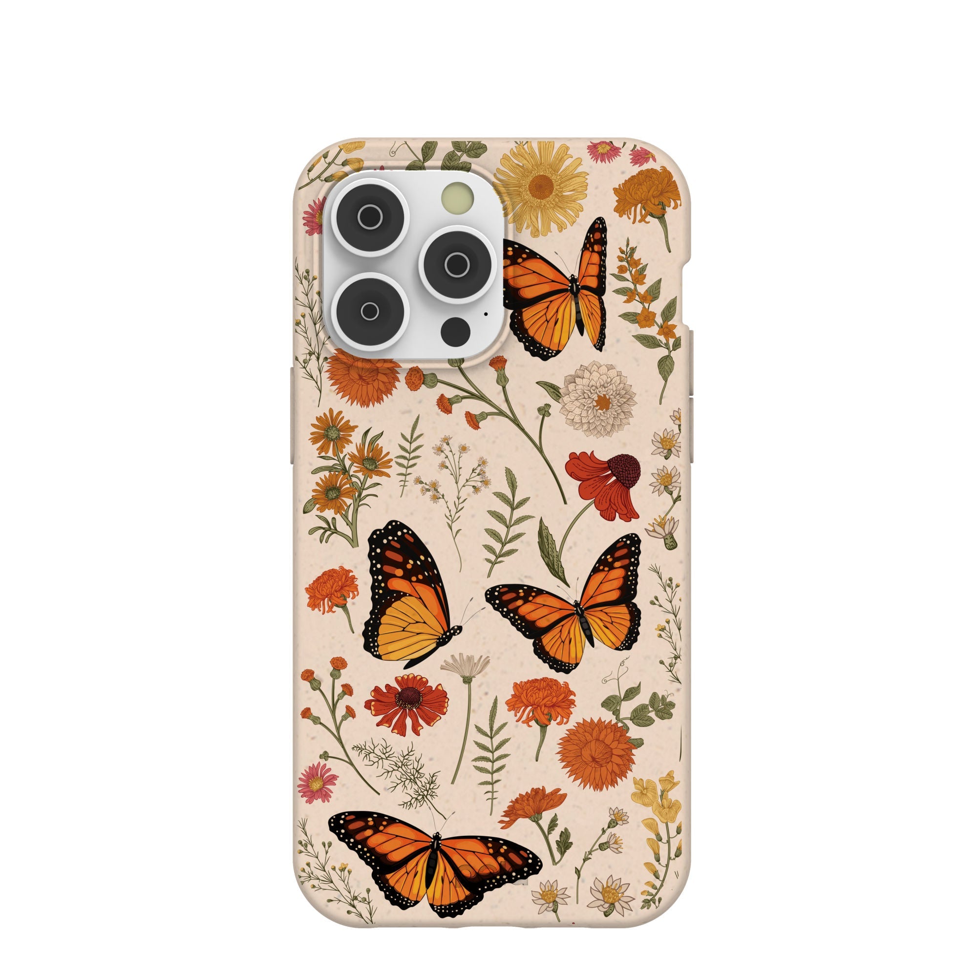 Seashell Monarch Butterfly iPhone 14 Pro Max Case Refurbished - Pela Case refurbished available on Cerqular