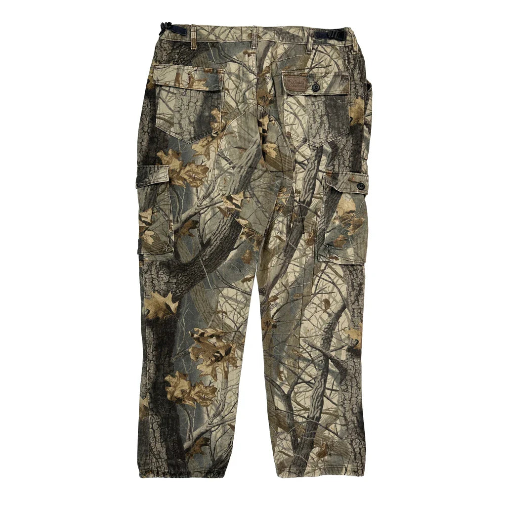 Realtree Camo Cargo Trousers - 38W 31L Green Cotton Refurbished - Thrifted (note: this is a term often used to describe second- refurbished available on Cerqular