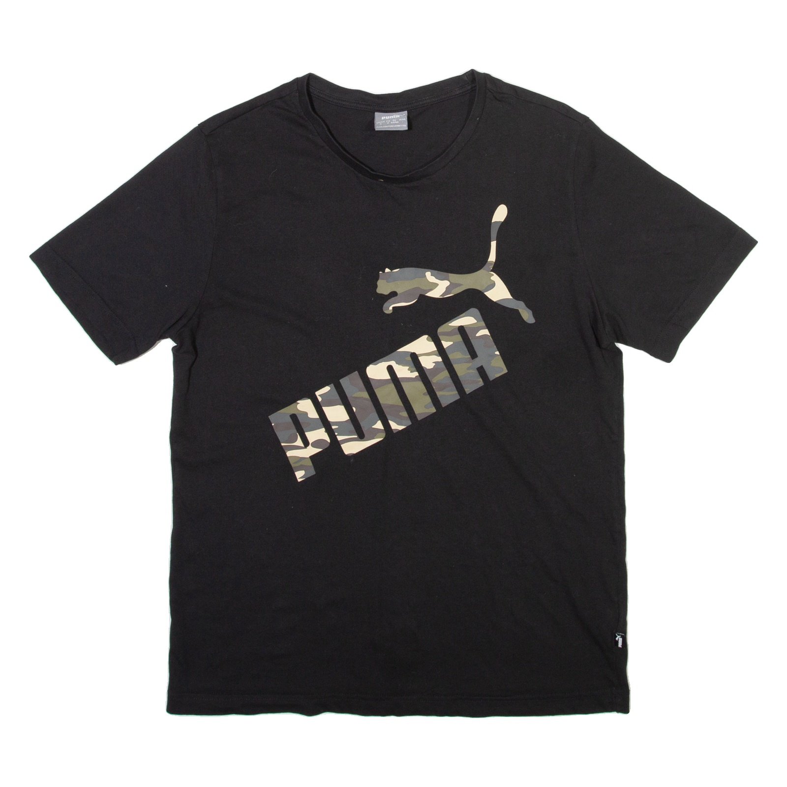 PUMA Camo Mens T-Shirt Black Crew Neck S Refurbished - N/A refurbished available on Cerqular