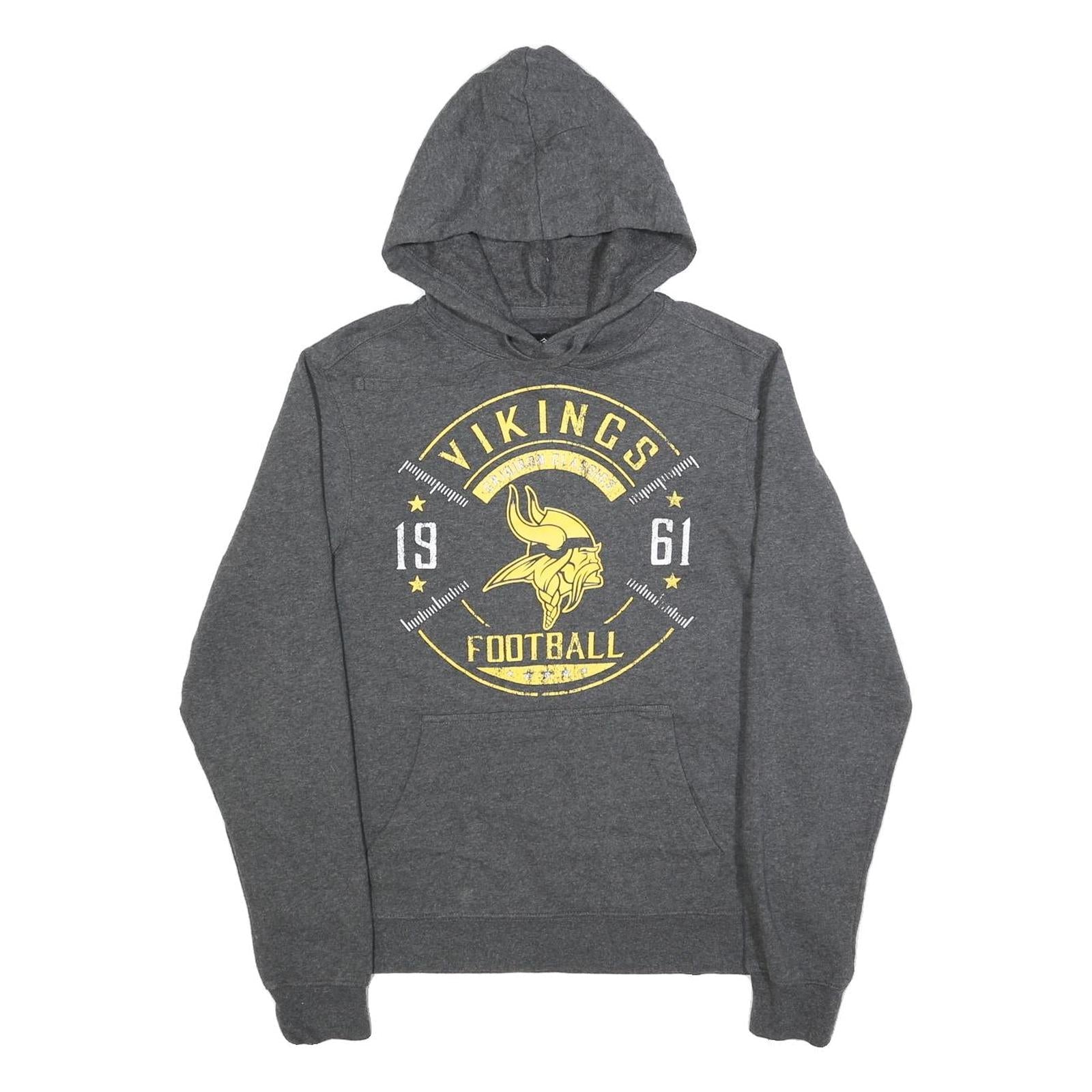 NFL Mens Grey Vikings Football Pullover Hoodie S Casual Cotton Blend Refurbished - N/A refurbished available on Cerqular