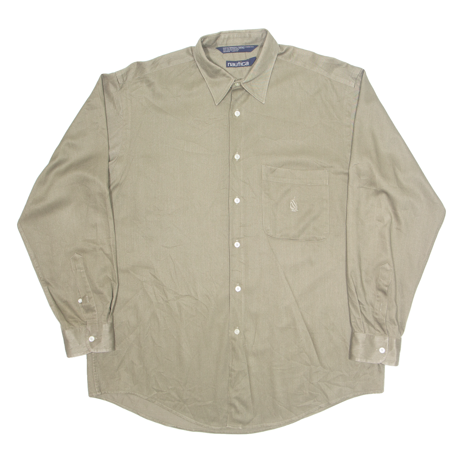 NAUTICA Mens Plain Shirt Green Long Sleeve L Refurbished - N/A refurbished available on Cerqular