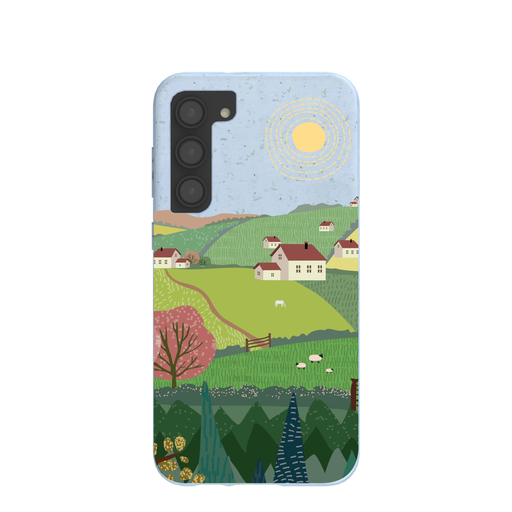 Powder Blue Sunny Countryside Samsung Galaxy S23+(Plus) Case Refurbished - Pela Case refurbished available on Cerqular