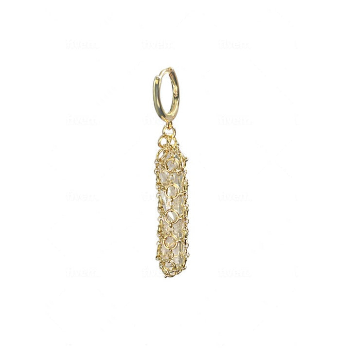 Single Caged Quartz Spike Earring Refurbished - N/A (Note: There is no well-known brand with this name refurbished available on Cerqular