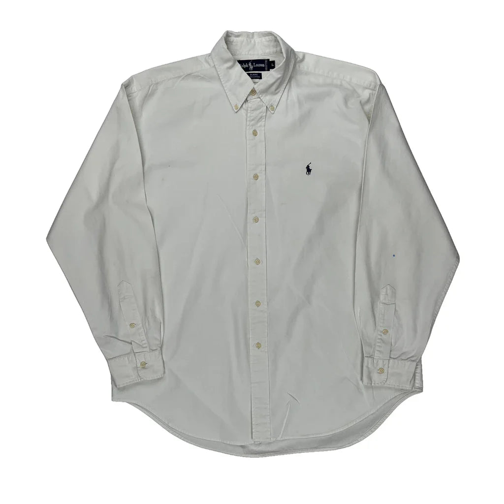 Blaire Shirt Ralph Lauren Shirt - Large White Cotton Refurbished - Thrifted (note: this is a term often used to describe second- refurbished available on Cerqular