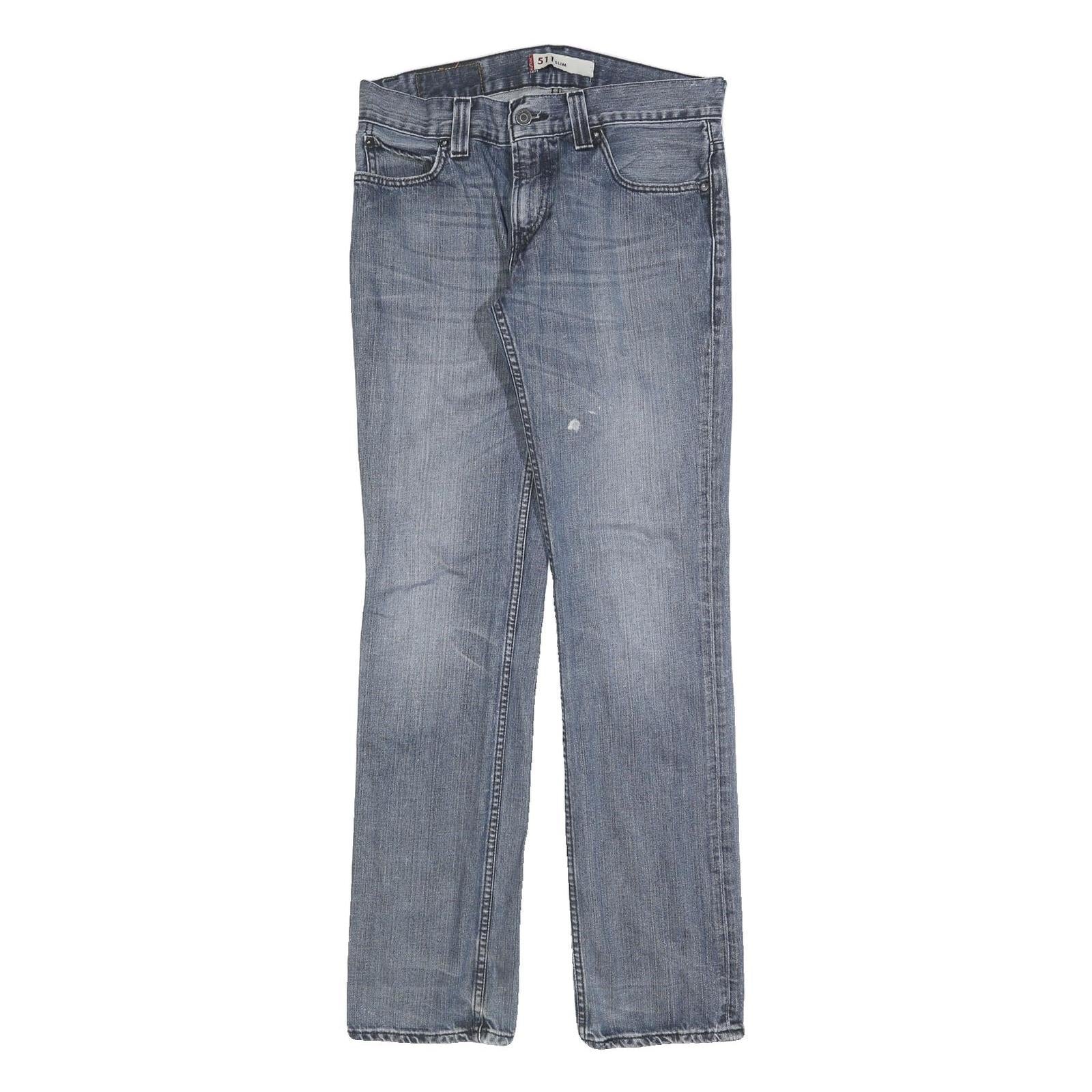 LEVI'S 511 Slim Mens Jeans Blue Slim Straight Denim Medium W32 L34 Classic Fit Refurbished - N/A refurbished available on Cerqular