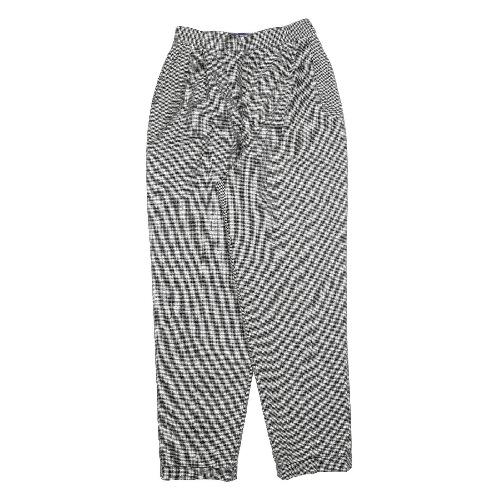 LADY BOWDEN Womens Wool Blend Regular Straight Trousers W26 L30 Black & White Refurbished - N/A refurbished available on Cerqular