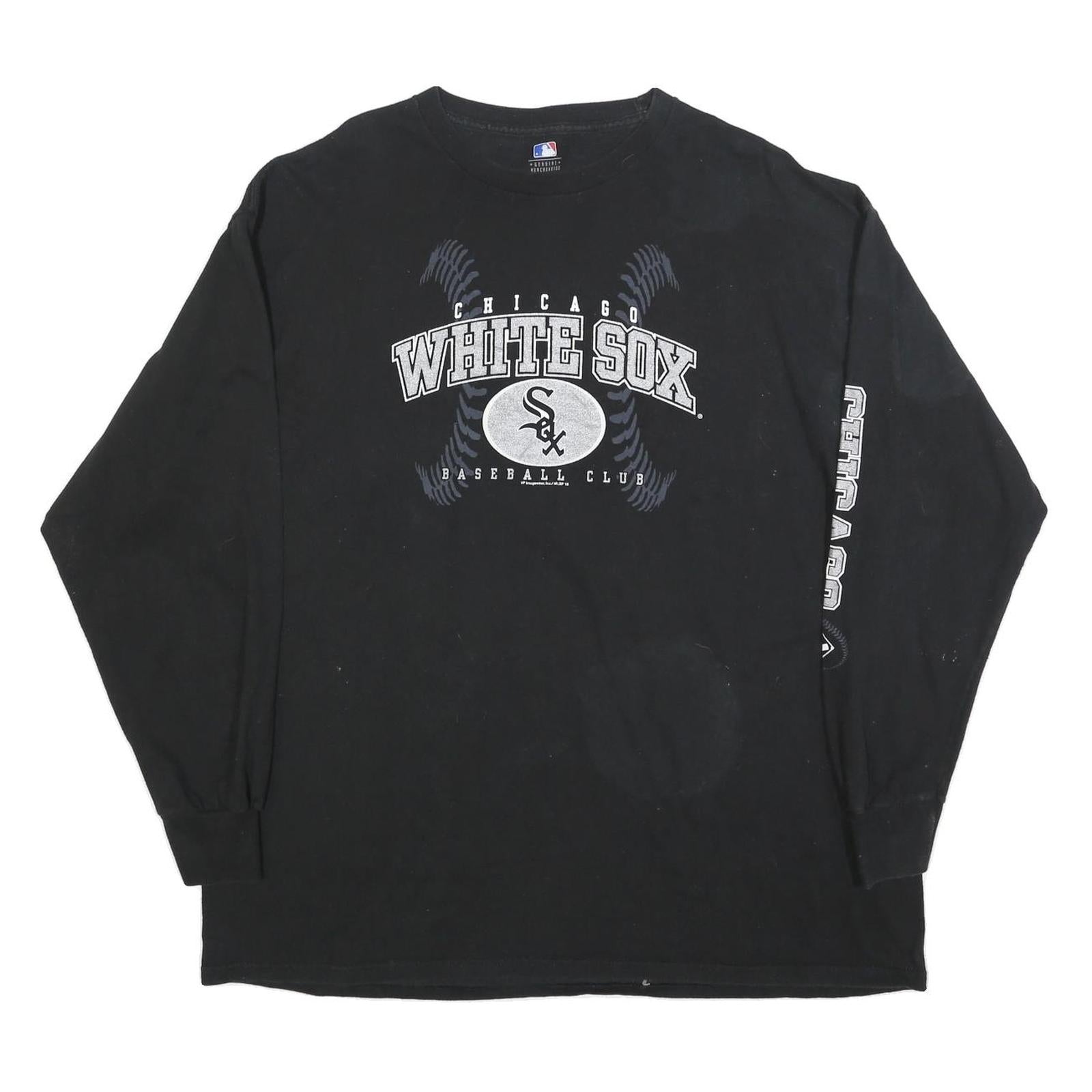 MLB Mens Black Chicago White Sox Long Sleeve Crew Neck T-Shirt 2XL Baseball Refurbished - N/A refurbished available on Cerqular