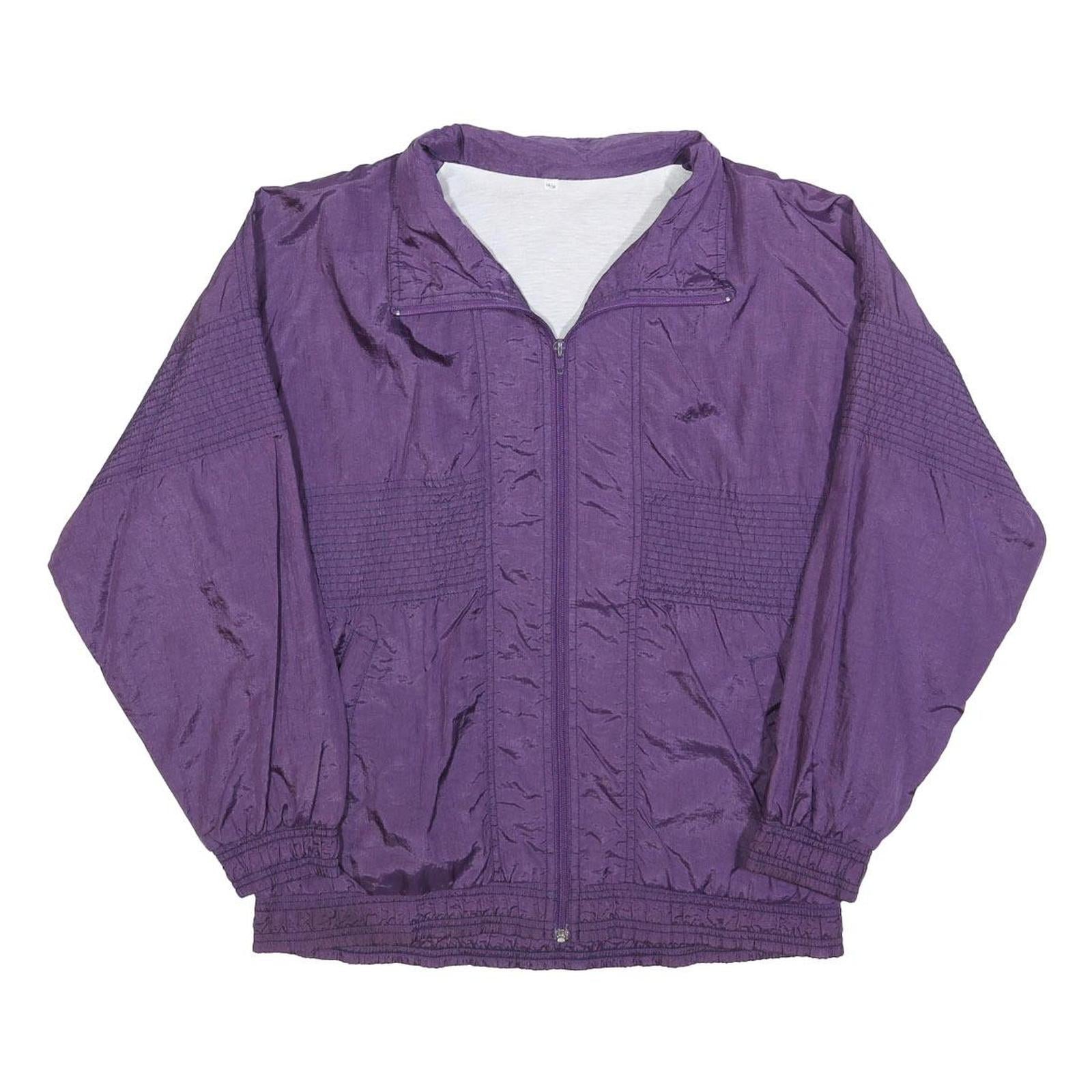 Womens Purple Plain Zip Jacket S Polyester Blend Casual Outerwear Refurbished - N/A refurbished available on Cerqular
