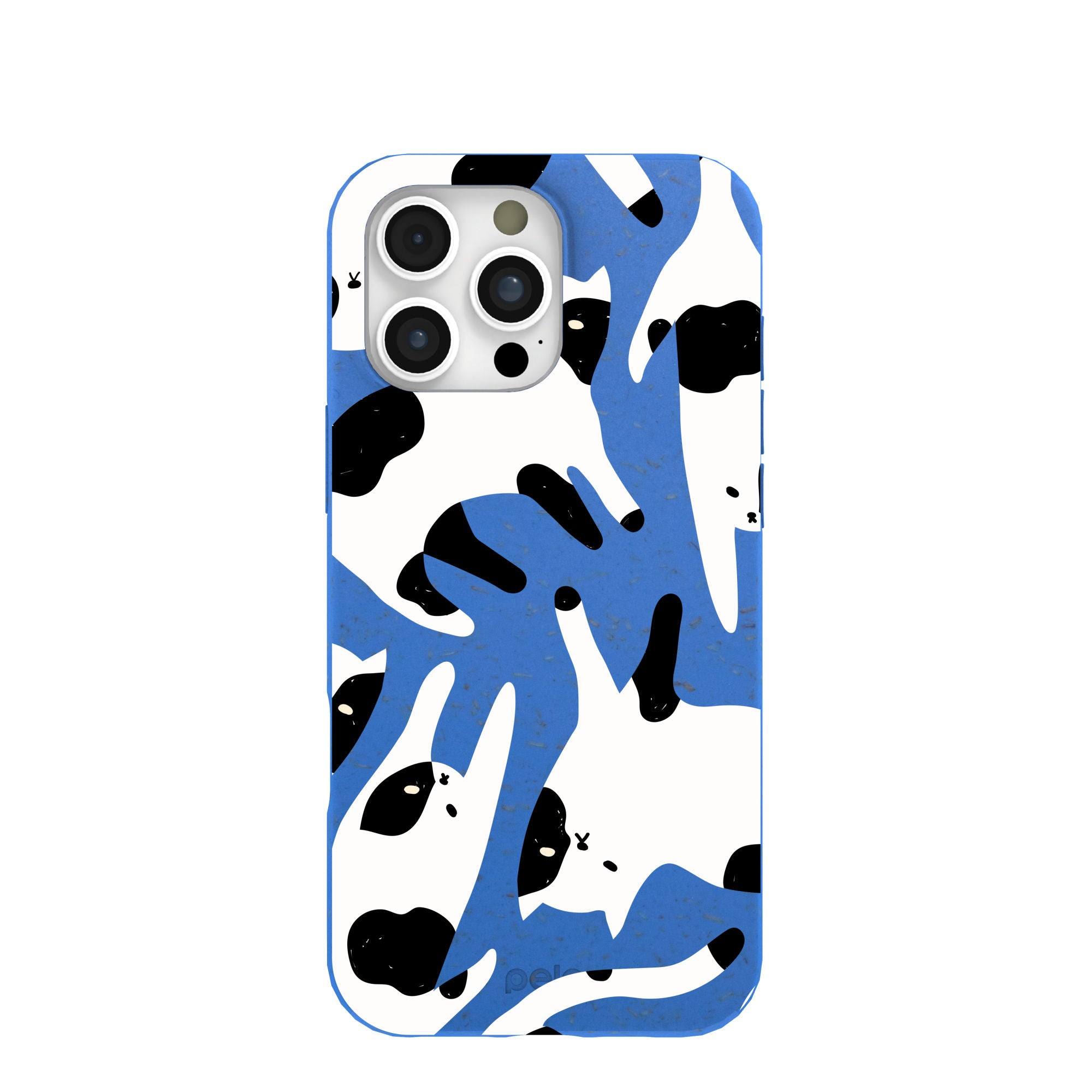 Electric Blue Cat Cow iPhone 16 Pro Max Case Refurbished - Pela Case refurbished available on Cerqular