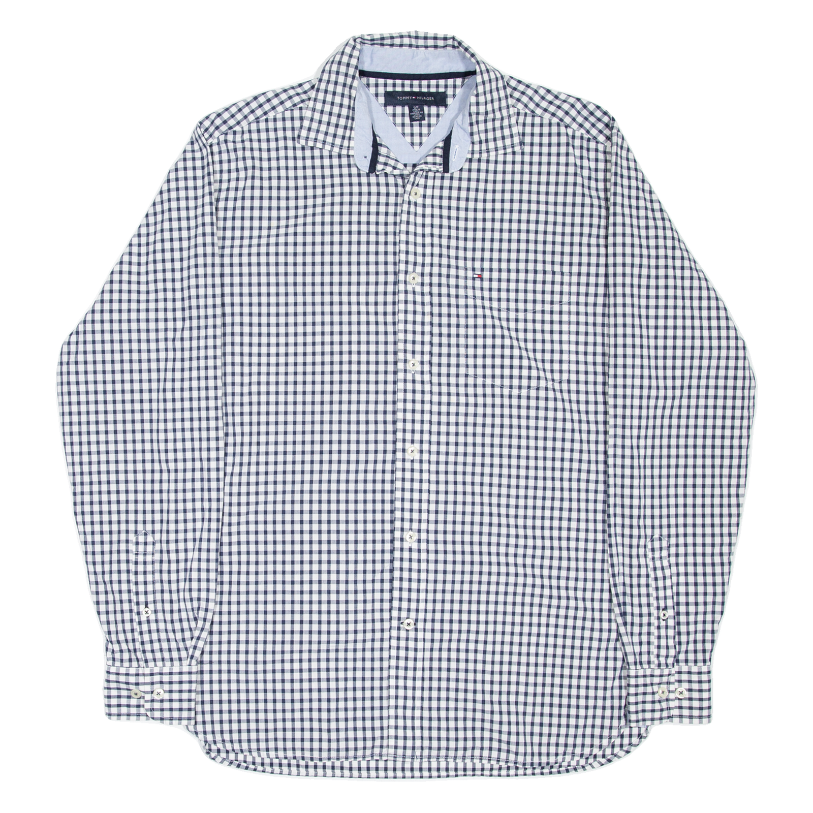 TOMMY HILFIGER Mens Shirt Blue Gingham Long Sleeve S Refurbished - N/A refurbished available on Cerqular