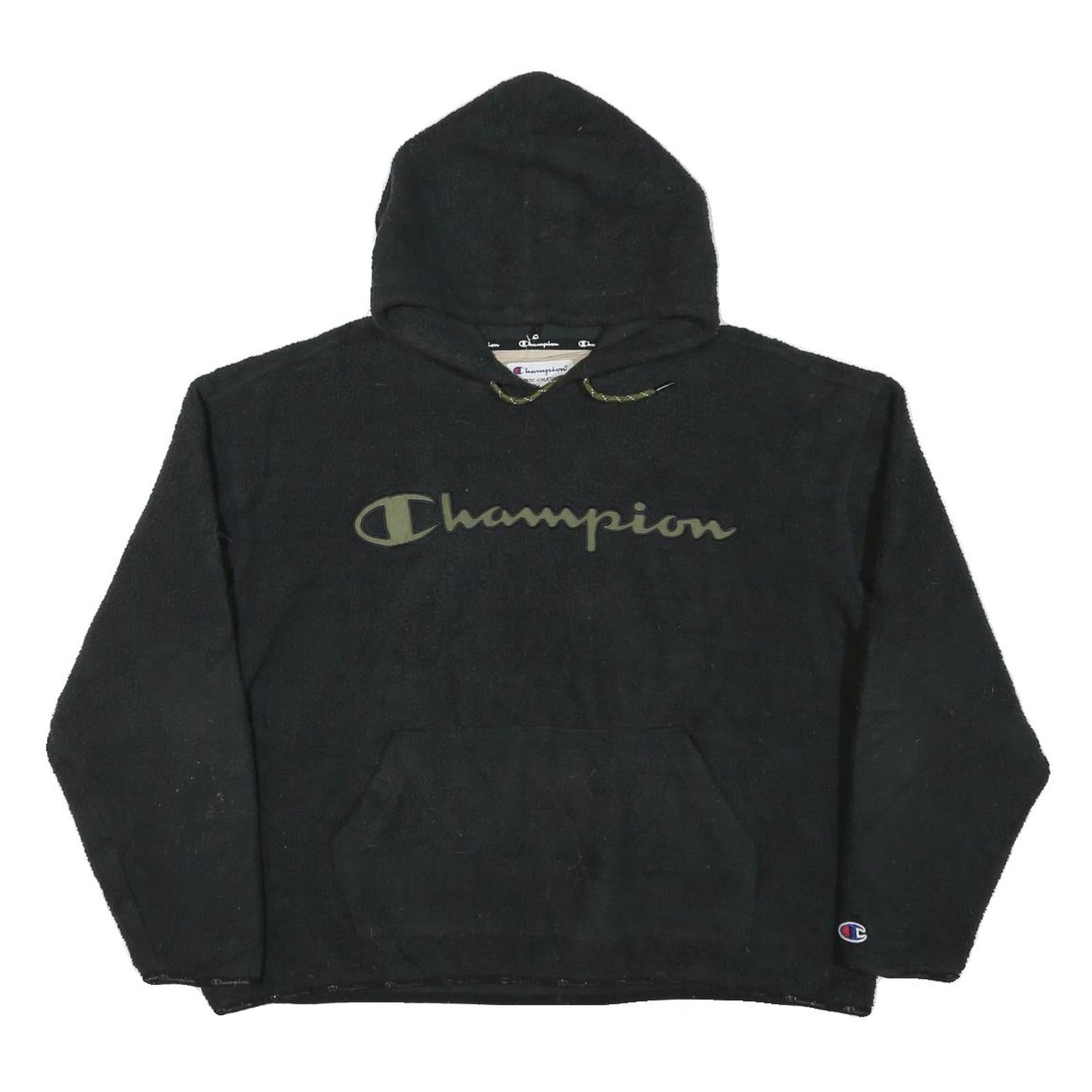 CHAMPION Womens Black Hoodie XL Pullover Logo Fleece Casual Sweater Refurbished - N/A refurbished available on Cerqular