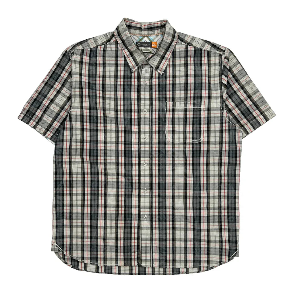 Buy Quiksilver Checked Short Sleeve Shirt - Large Multicoloured Cotton Refurbished - $46.89 Quiksilver Checked Short Sleeve Shirt - Large Multicoloured Cotton Refurbished - Thrifted (note: this is a term often used to describe second- refurbished available on Cerqular