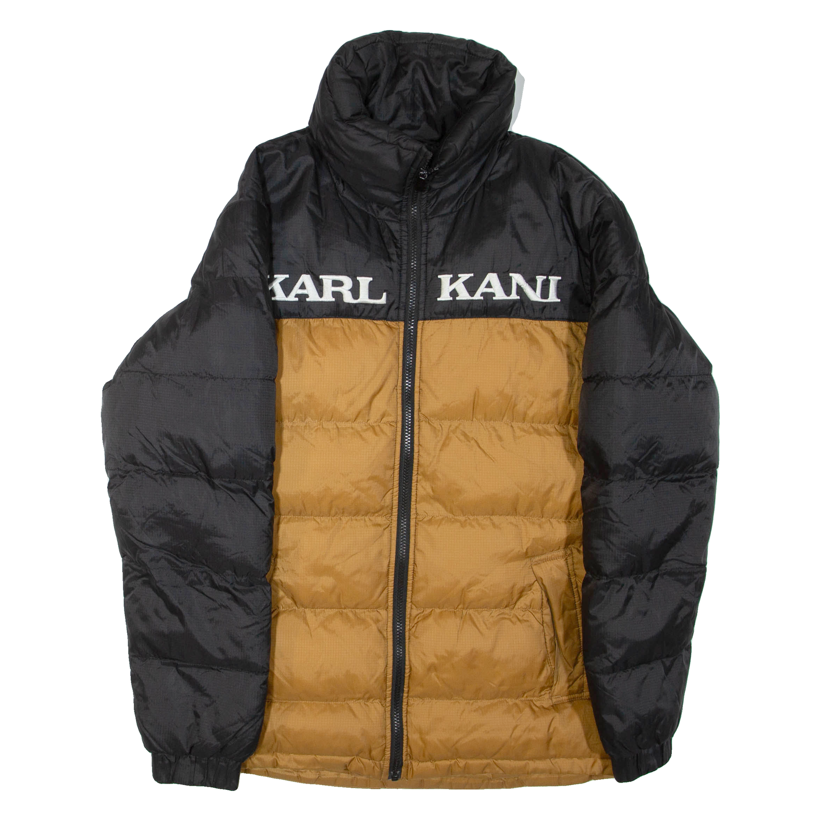 KARL KANI Mens Puffer Jacket Black Colourblock S Refurbished - N/A refurbished available on Cerqular