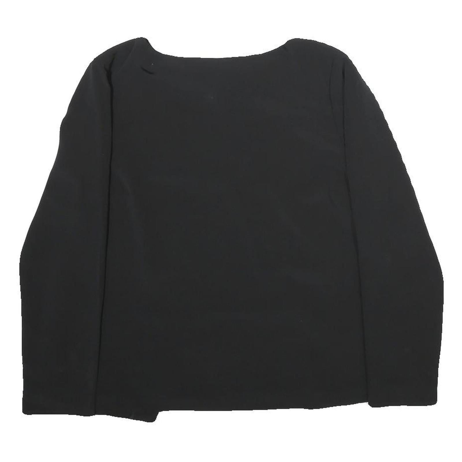 LAUREN RALPH LAUREN Womens Black Back Detail Long Sleeve Round Neck Top UK 6 Refurbished - N/A refurbished available on Cerqular