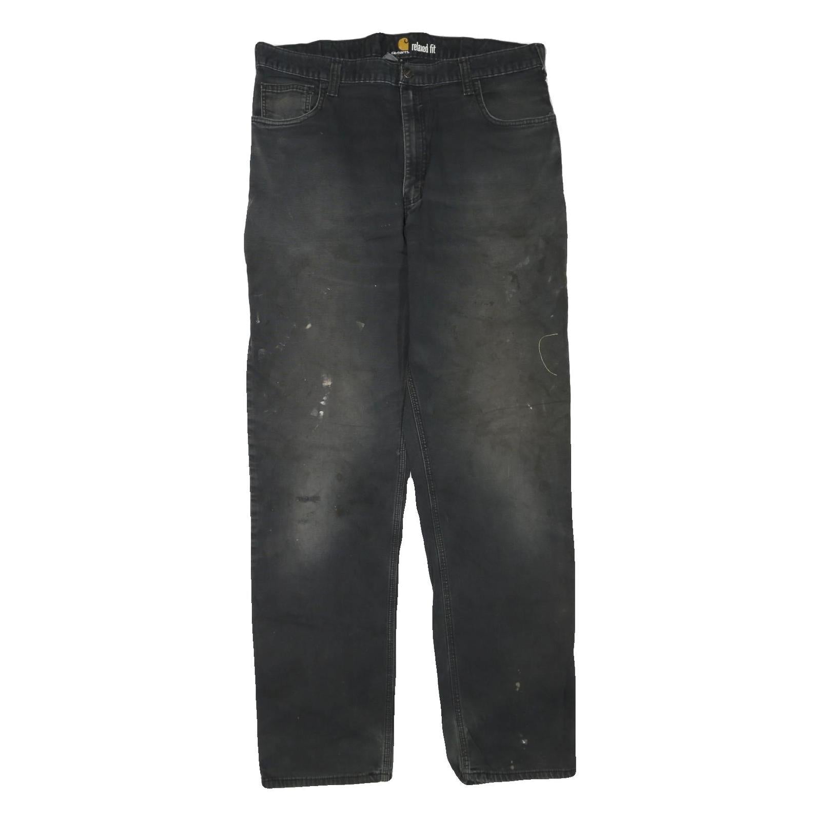 CARHARTT Mens Jeans Black Regular Straight Denim W38 L36 Workwear Durable Cotton Refurbished - N/A refurbished available on Cerqular