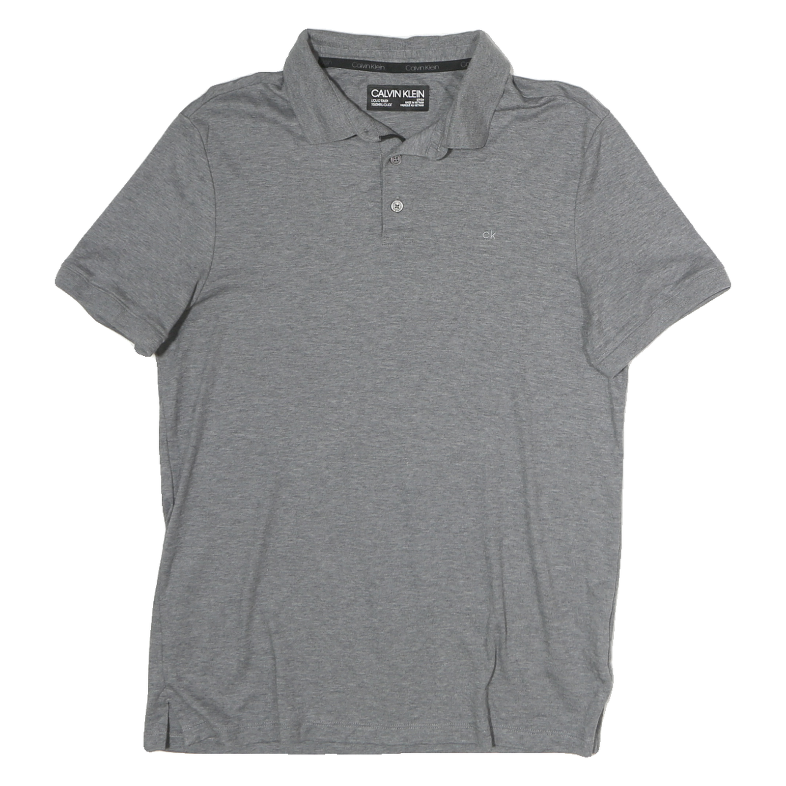 CALVIN KLEIN Mens Grey Short Sleeve Plain S Polo Shirt Cotton Casual Basic Refurbished - N/A refurbished available on Cerqular