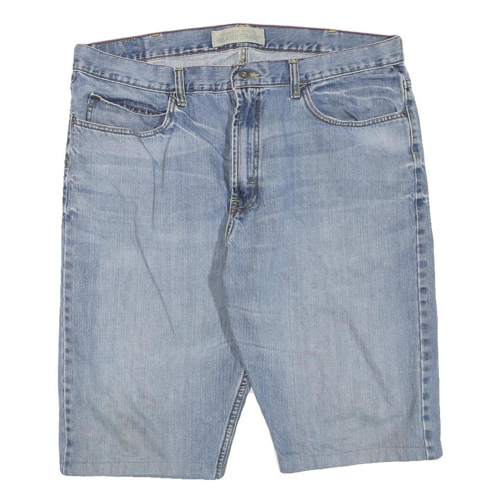 WRANGLER Mens Denim Blue Relaxed Straight Shorts XL W38 Cotton Blend Casual Refurbished - N/A refurbished available on Cerqular