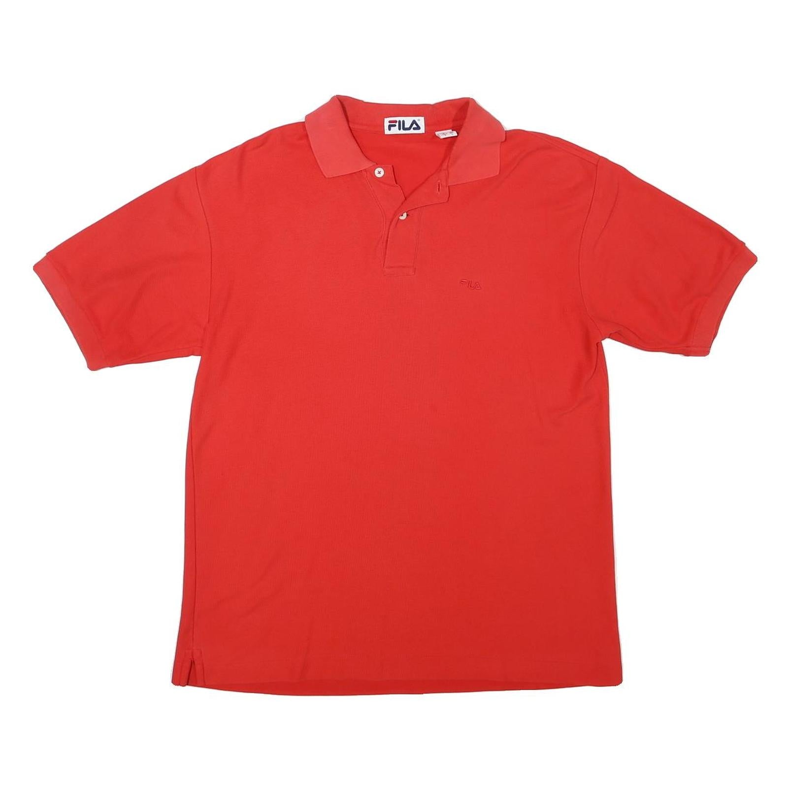 FILA Mens Red Short Sleeve Plain S Polo Shirt Cotton Blend Casual Sportswear Refurbished - N/A refurbished available on Cerqular