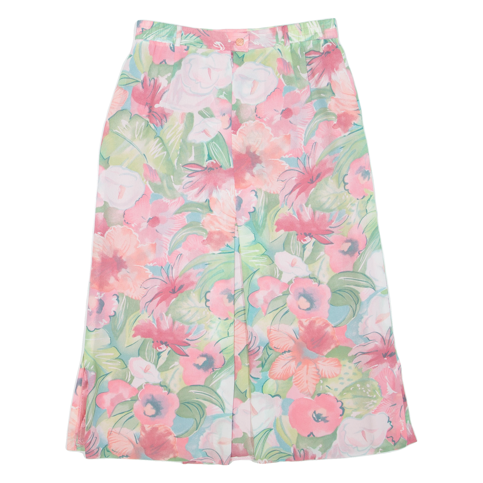 Womens Pleated Skirt Pink Midi Floral M Refurbished - N/A refurbished available on Cerqular