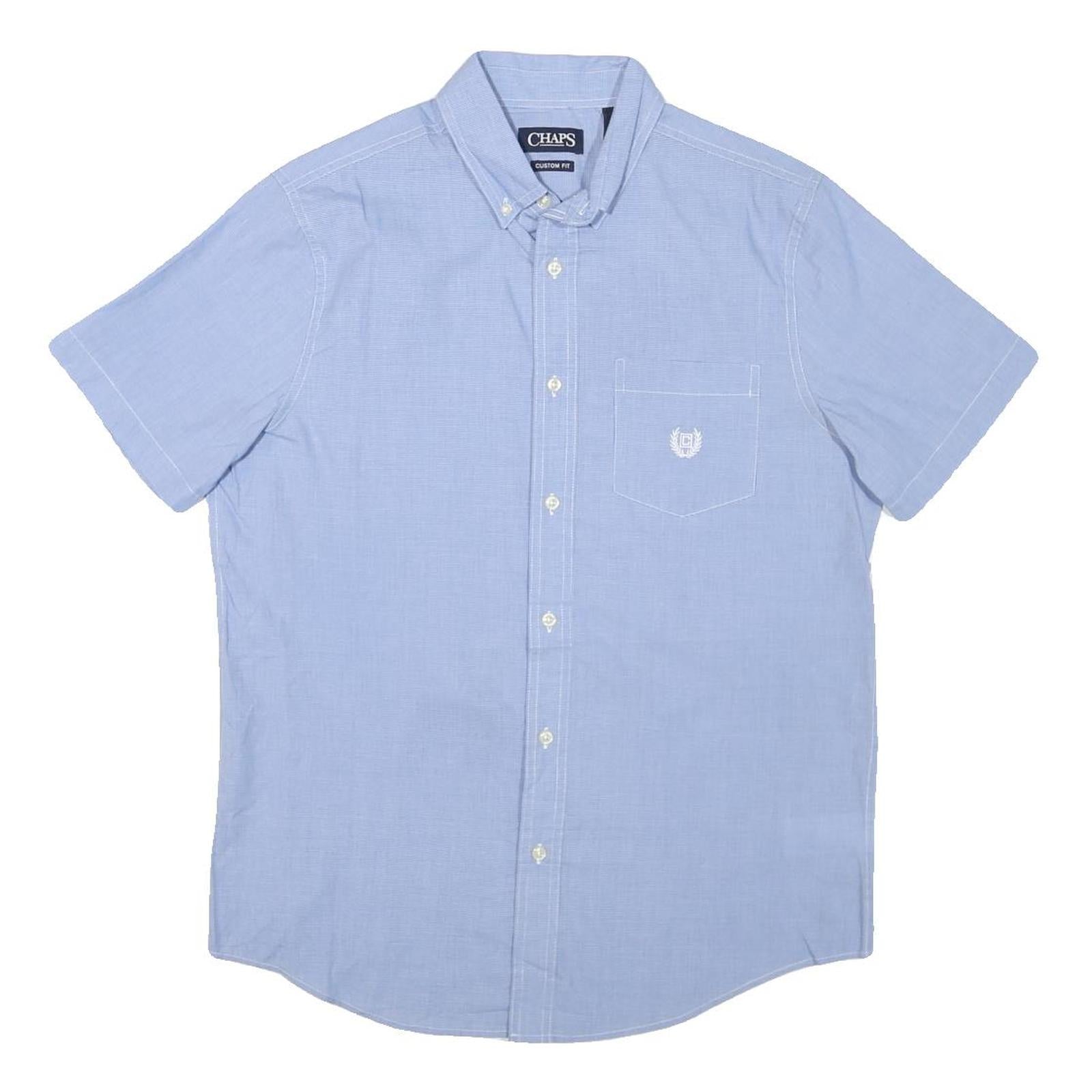 Buy CHAPS Mens Blue Plain Cotton Blend Short Sleeve Shirt M Button-Down Collar Refurbished - $31.19 CHAPS Mens Blue Plain Cotton Blend Short Sleeve Shirt M Button-Down Collar Refurbished - N/A refurbished available on Cerqular
