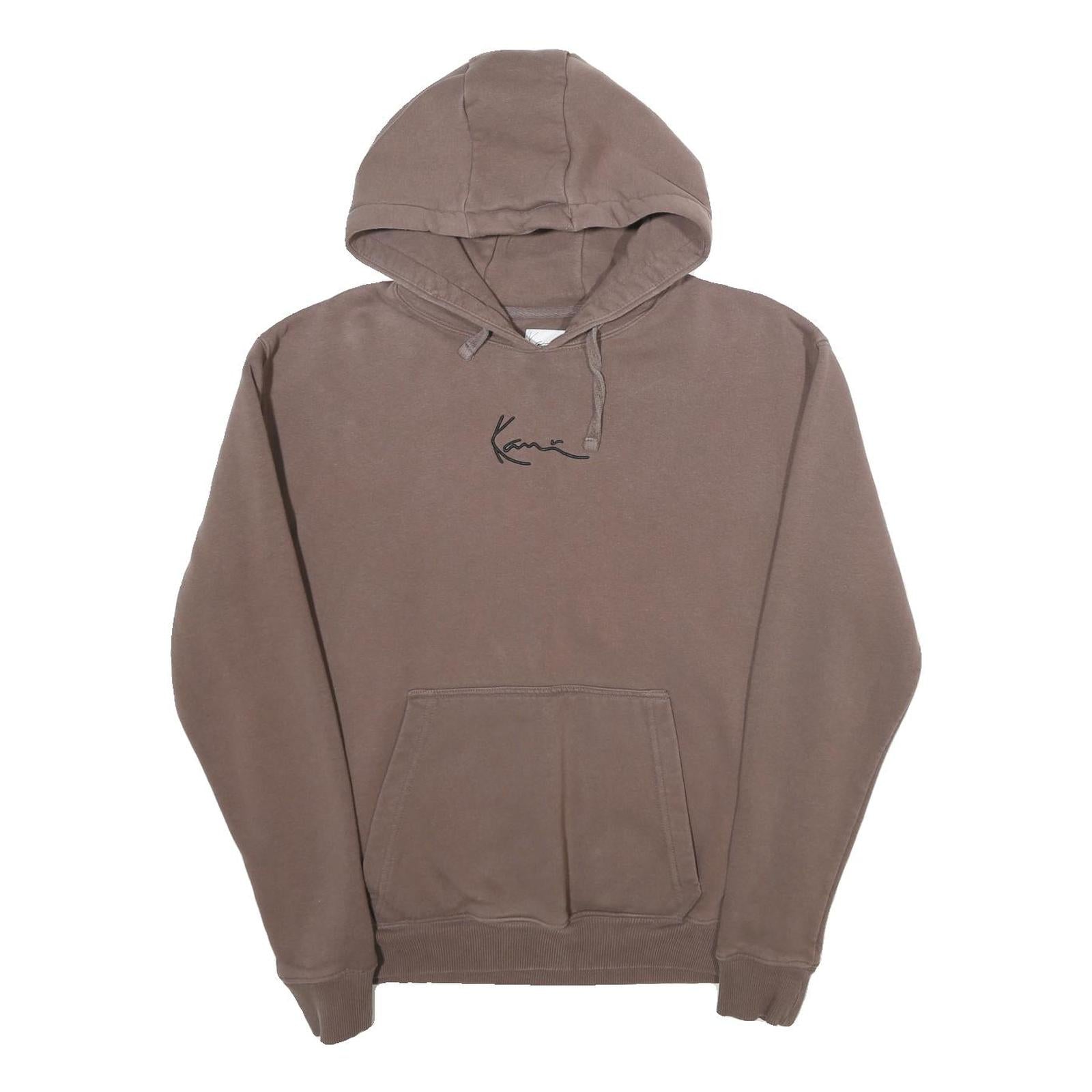 KARL KANI Mens Brown Cotton Blend Hoodie S Signature Script Pullover Refurbished - N/A refurbished available on Cerqular