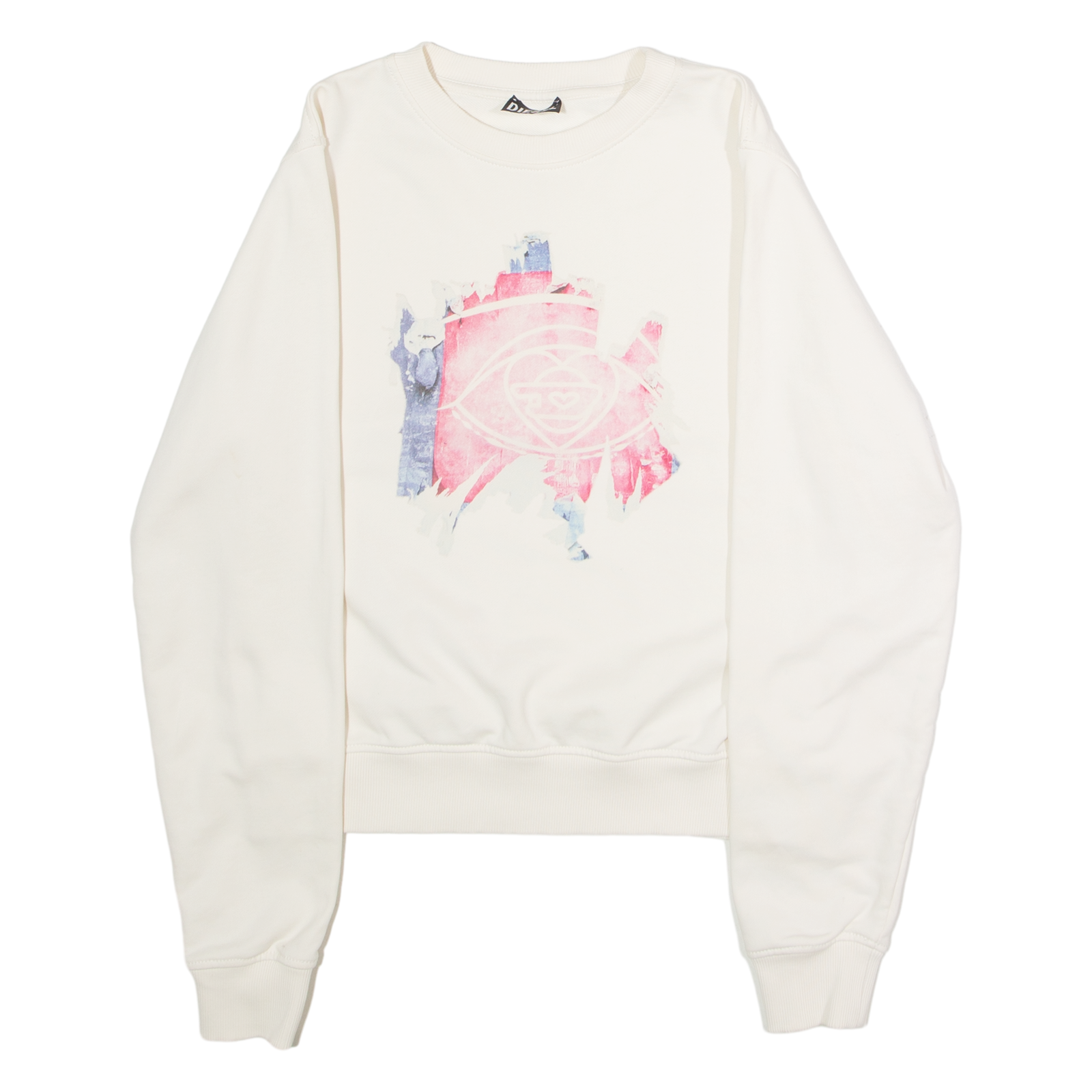 DIESEL Mens Sweatshirt White Crew Neck S Refurbished - N/A refurbished available on Cerqular