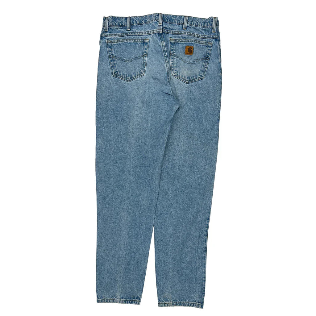 Carhartt Jeans - 36W 30L Light Wash Denim Refurbished - Thrifted (note: this is a term often used to describe second- refurbished available on Cerqular