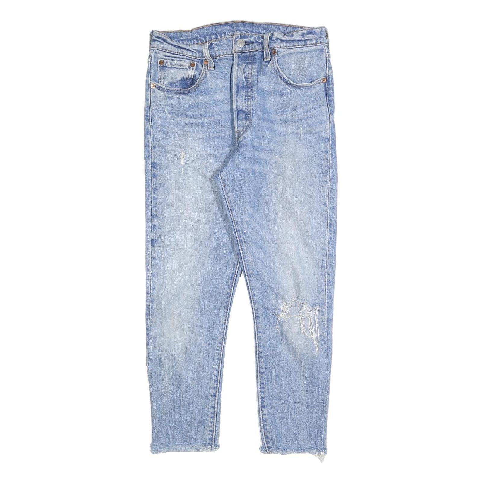 LEVI'S 501S Womens Jeans Blue Slim Straight Denim Light W28 L24 Distressed Refurbished - N/A refurbished available on Cerqular