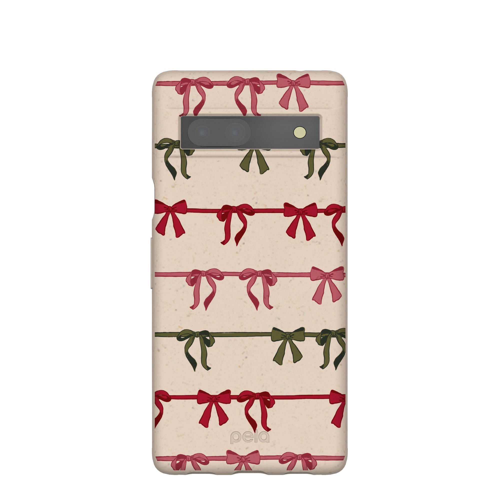 Seashell Holiday Bows Google Pixel 7a Case Refurbished - Pela Case refurbished available on Cerqular