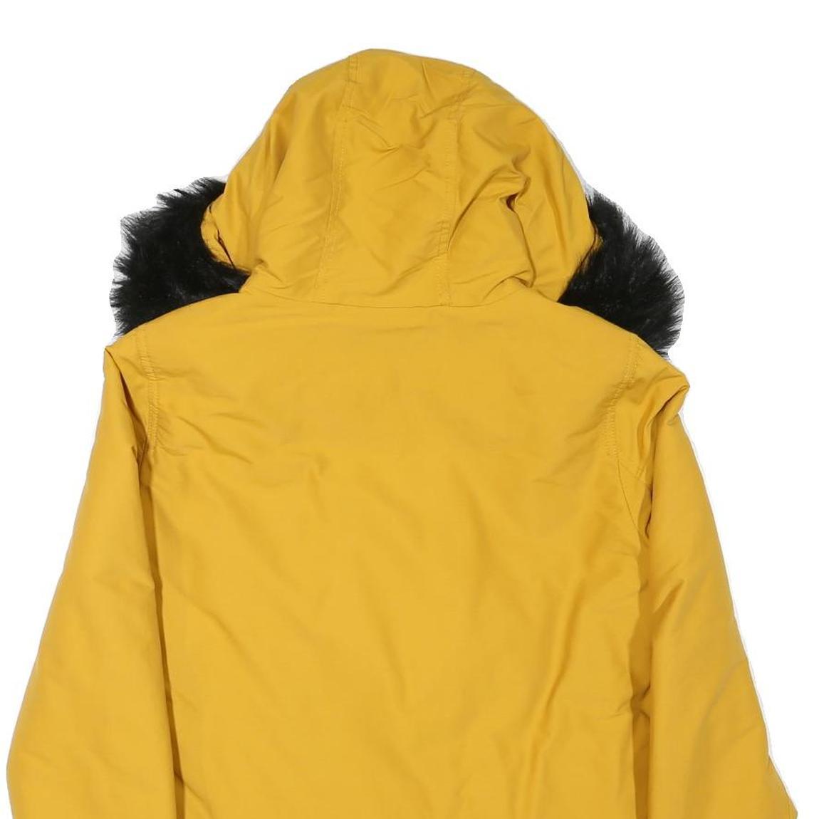 ZARA Womens Yellow Polyster Blend Winter Jacket S Hooded Zip Puffer Warm Refurbished - N/A refurbished available on Cerqular