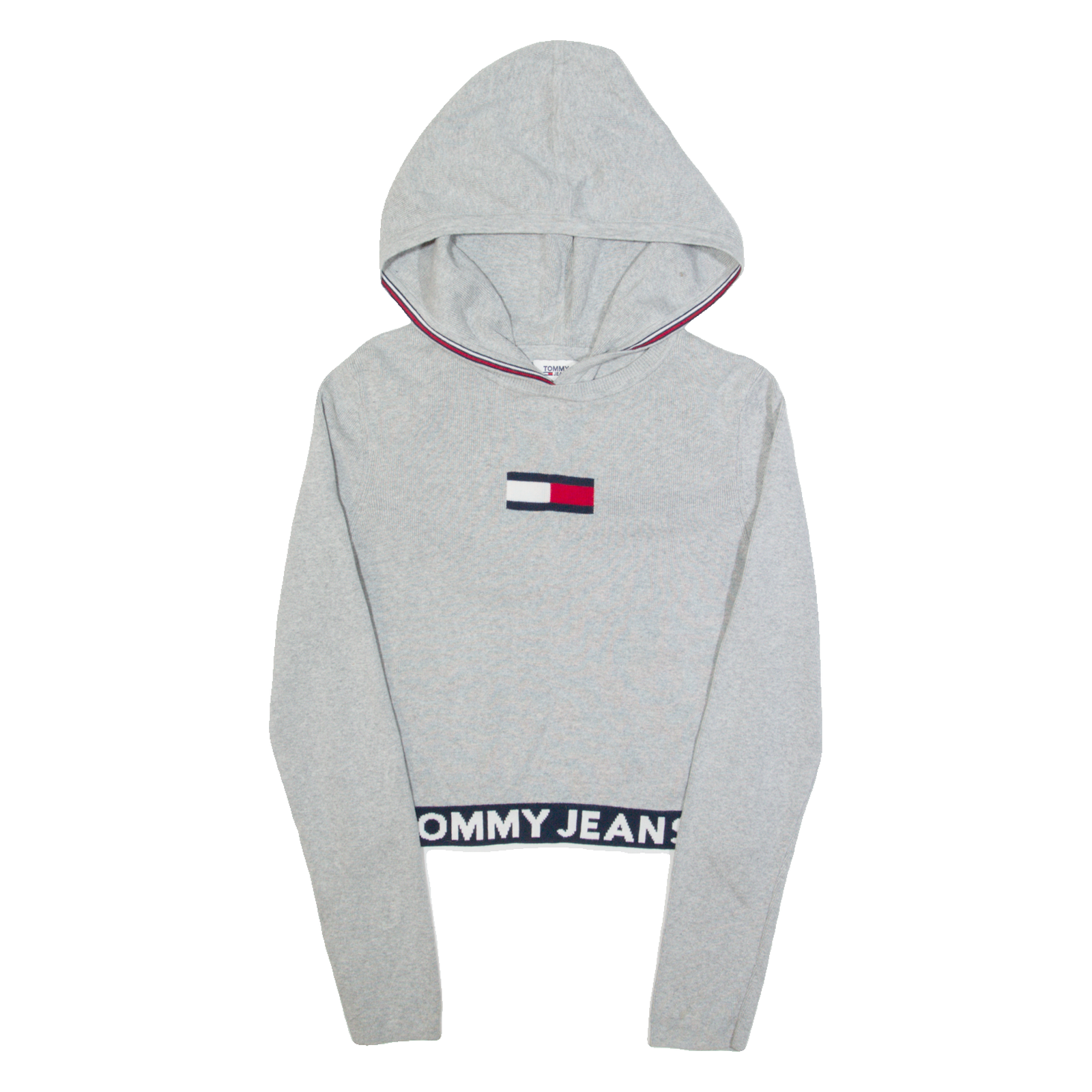 Buy TOMMY JEANS Cropped Hooded Womens Jumper Grey Tight Knit M Refurbished - $31.19 TOMMY JEANS Cropped Hooded Womens Jumper Grey Tight Knit M Refurbished - N/A refurbished available on Cerqular