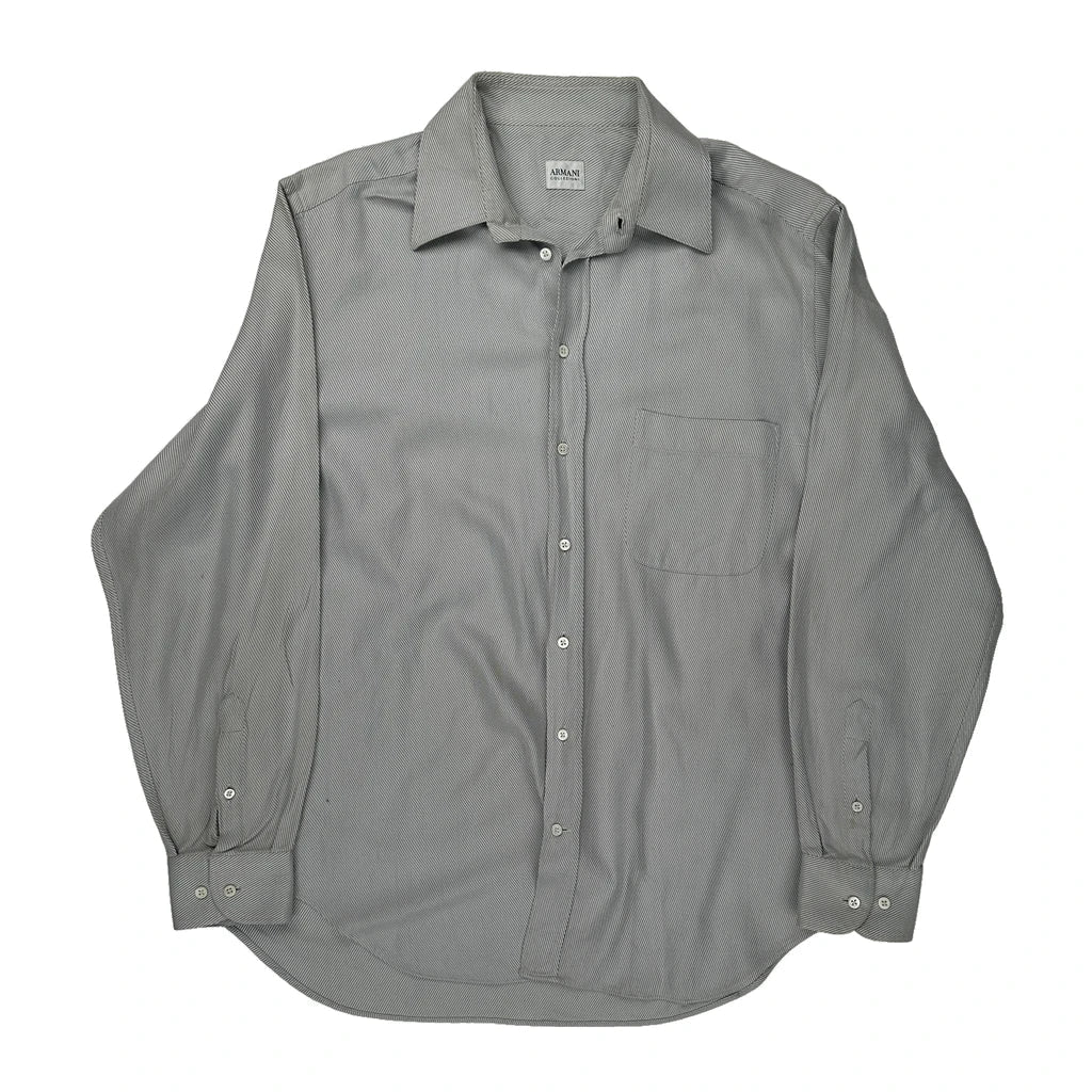 Buy Armani Shirt - Large Grey Cotton Refurbished - $52.25 Armani Shirt - Large Grey Cotton Refurbished - Thrifted (note: this is a term often used to describe second- refurbished available on Cerqular