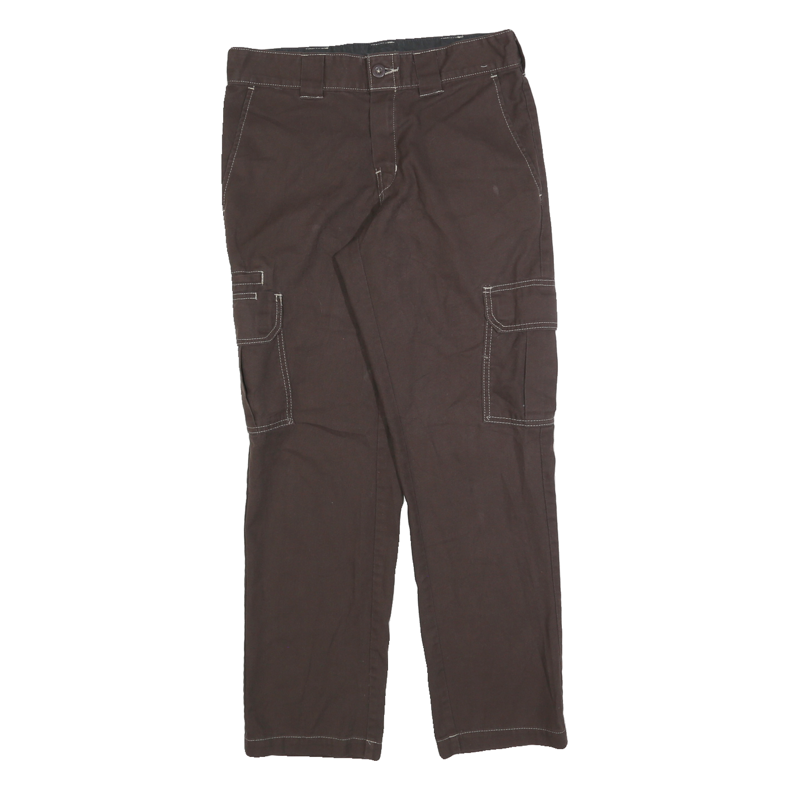 DICKIES Womens Cotton Blend Brown Slim Straight Trousers W30 L30 Workwear Refurbished - N/A refurbished available on Cerqular