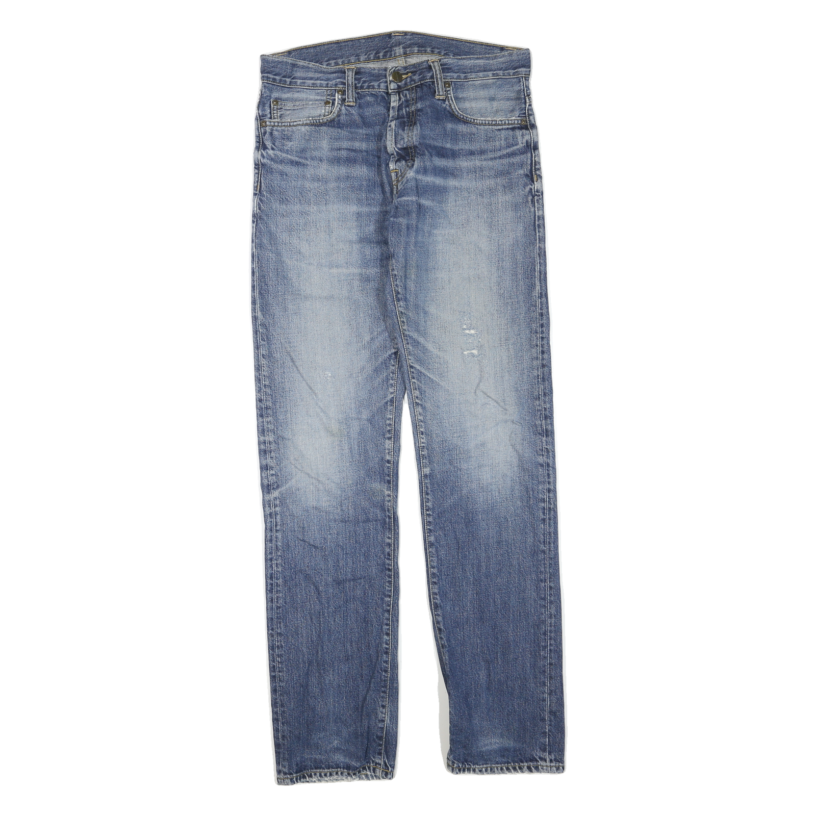 CARHARTT Mens Blue Regular Fit Straight Leg Denim Light W32 L34 Zip Jeans Refurbished - N/A refurbished available on Cerqular