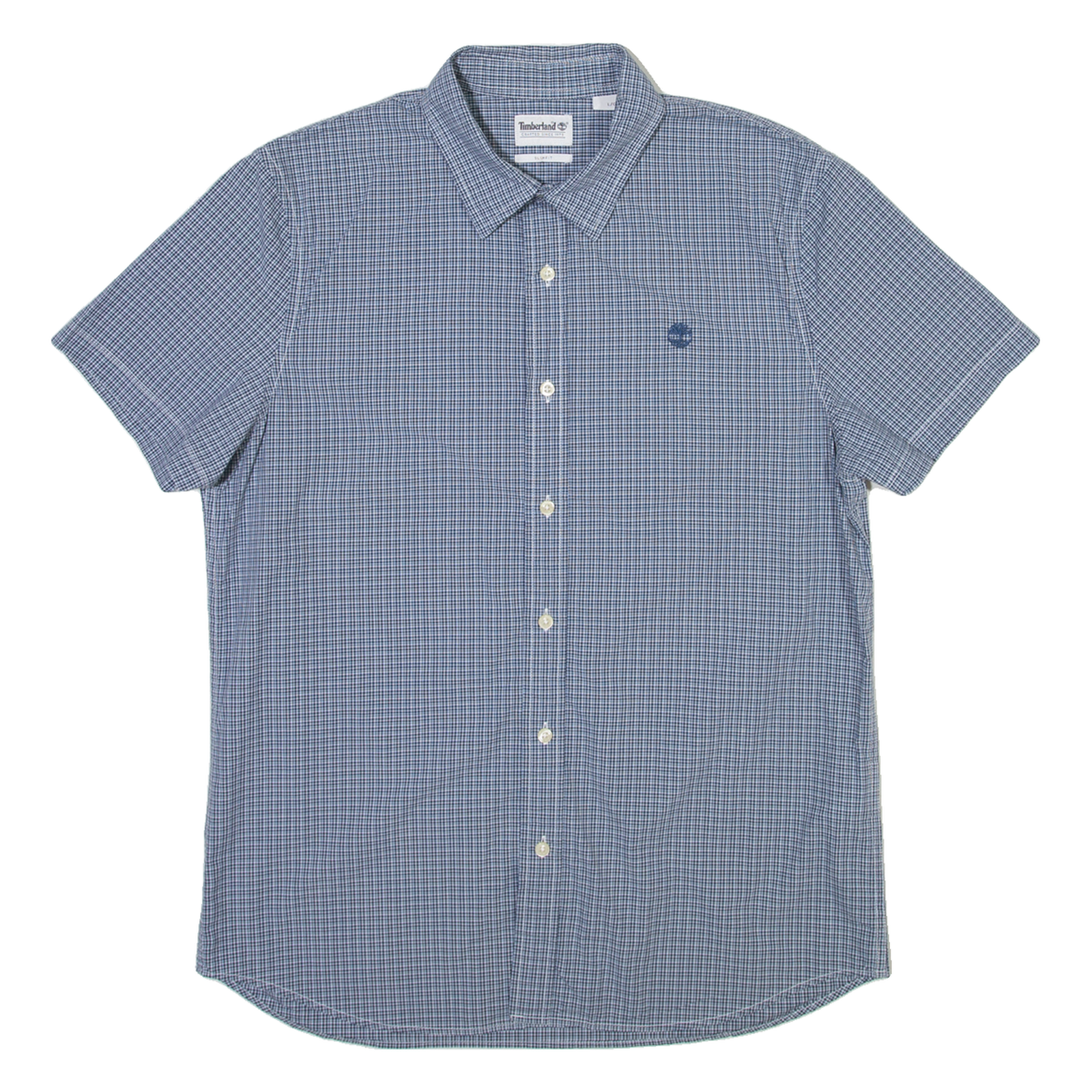 TIMBERLAND Slim Fit Mens Shirt Blue Check L Refurbished - N/A refurbished available on Cerqular