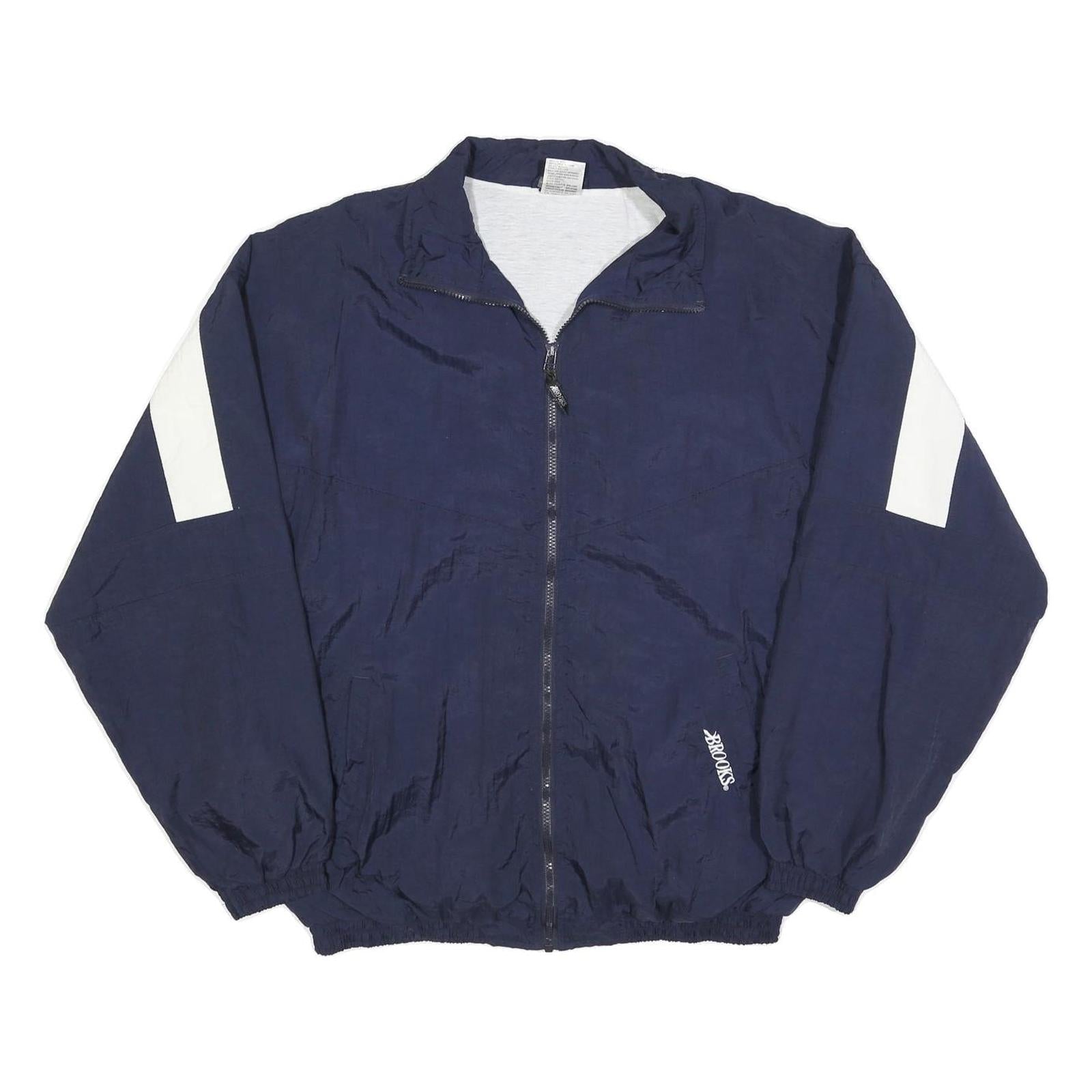 BROOKS Womens Blue White Panel Lightweight Zip Jacket XL Polyester Blend Refurbished - N/A refurbished available on Cerqular