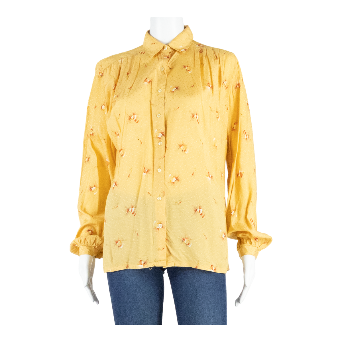 Womens Printed Shirt Gold Long Sleeve Spotted M Refurbished - N/A refurbished available on Cerqular