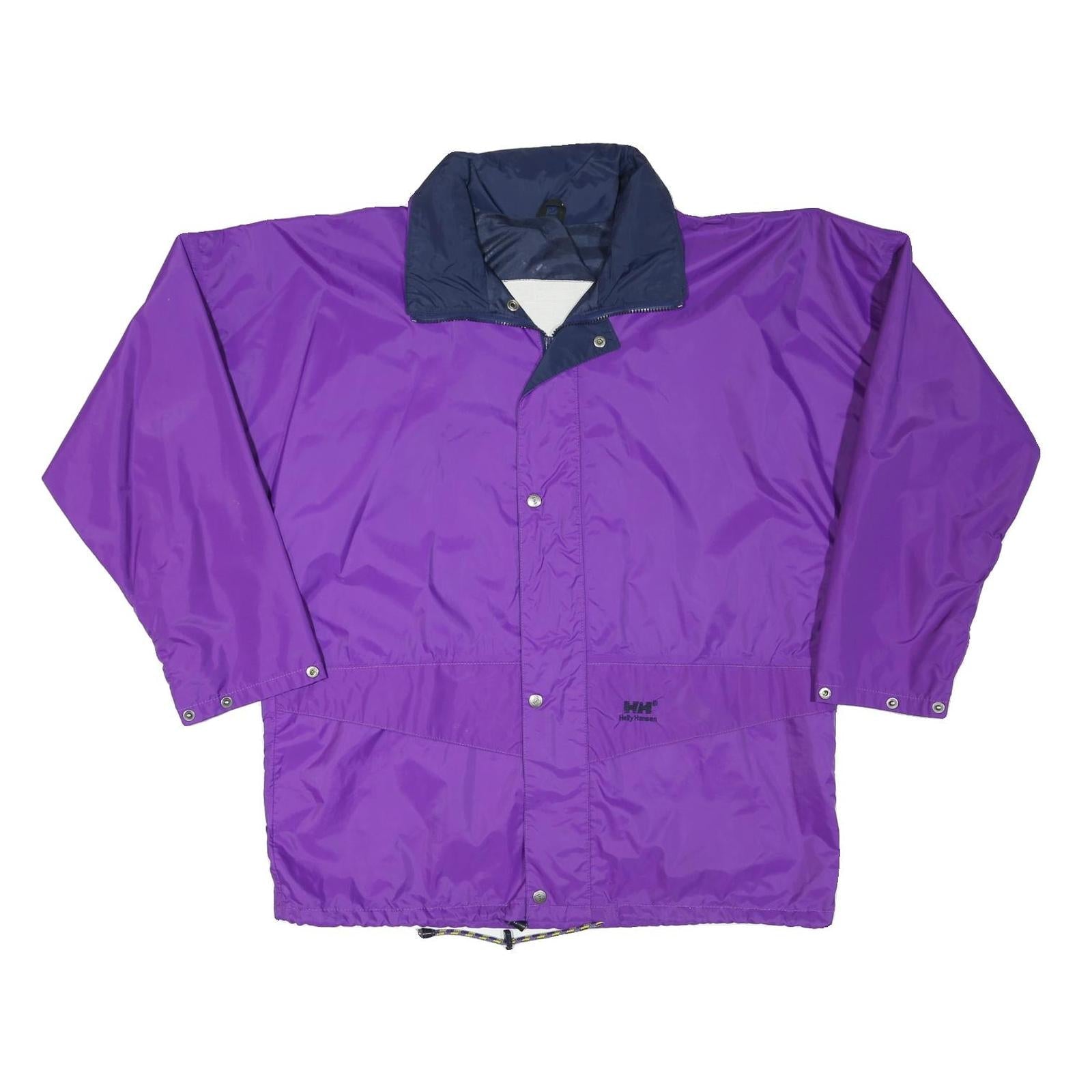 HELLY HANSEN Mens Purple & Navy Outdoor Jacket XL Polyester Blend Plain Water Refurbished - N/A refurbished available on Cerqular