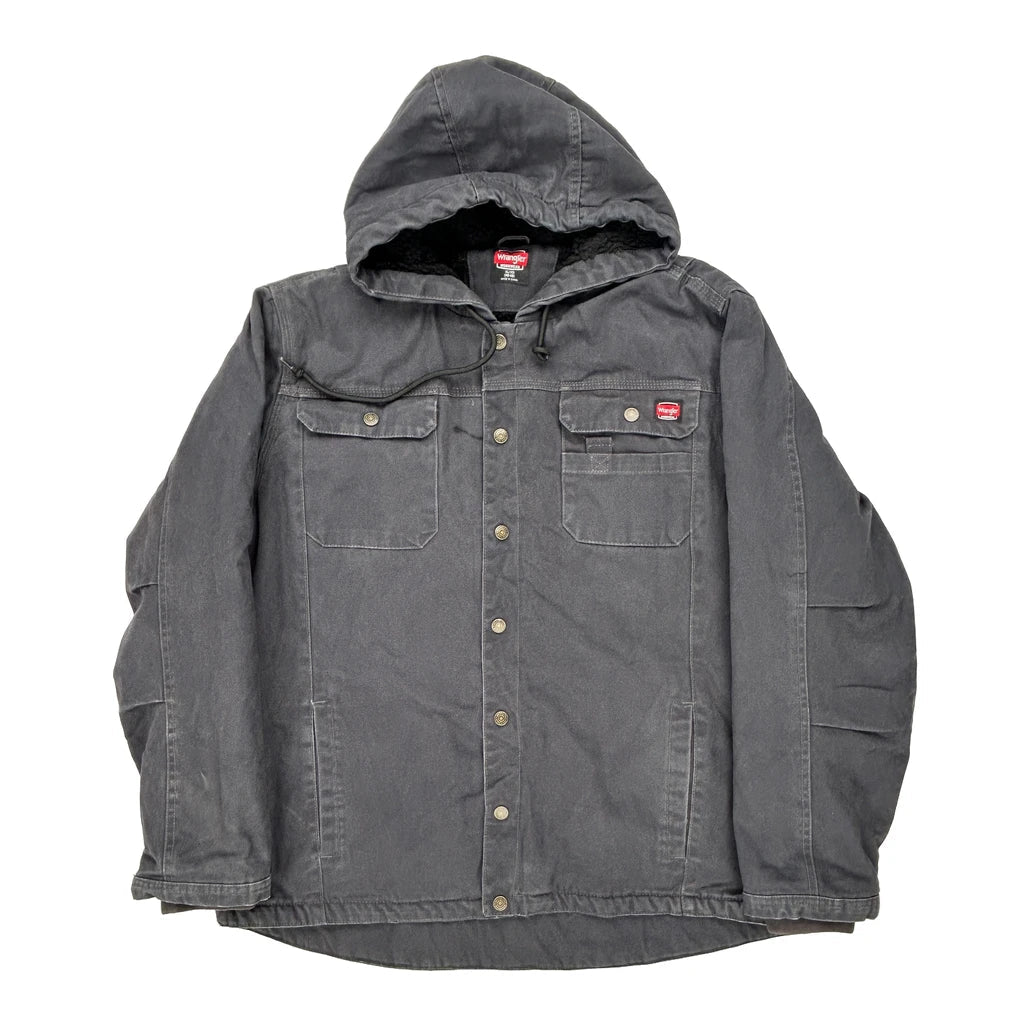 Workwear Wrangler Jacket - XL Grey Cotton Refurbished - Thrifted (note: this is a term often used to describe second- refurbished available on Cerqular