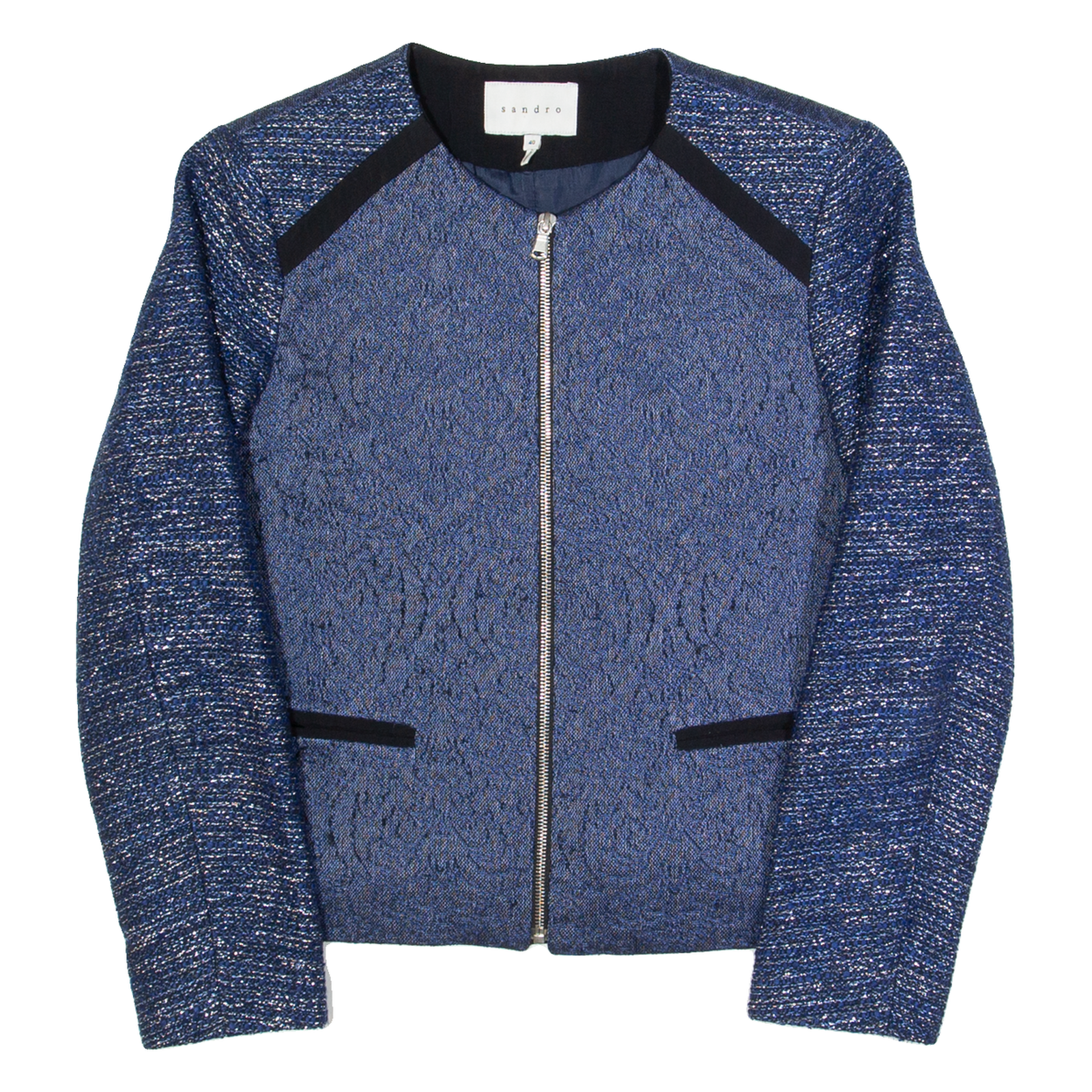 SANDRO Womens Jacket Blue M Refurbished - N/A refurbished available on Cerqular