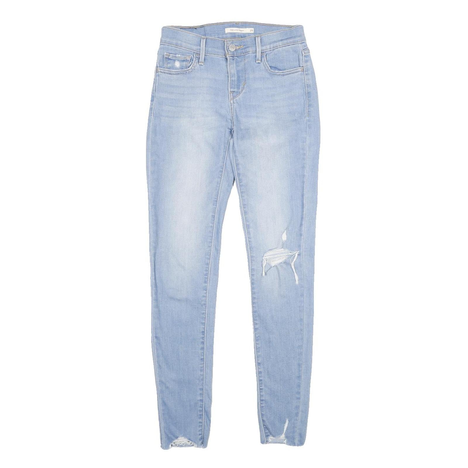 LEVI'S 710 Super Skinny Womens Jeans Blue Slim Skinny Denim Light W25 L30 Refurbished - N/A refurbished available on Cerqular